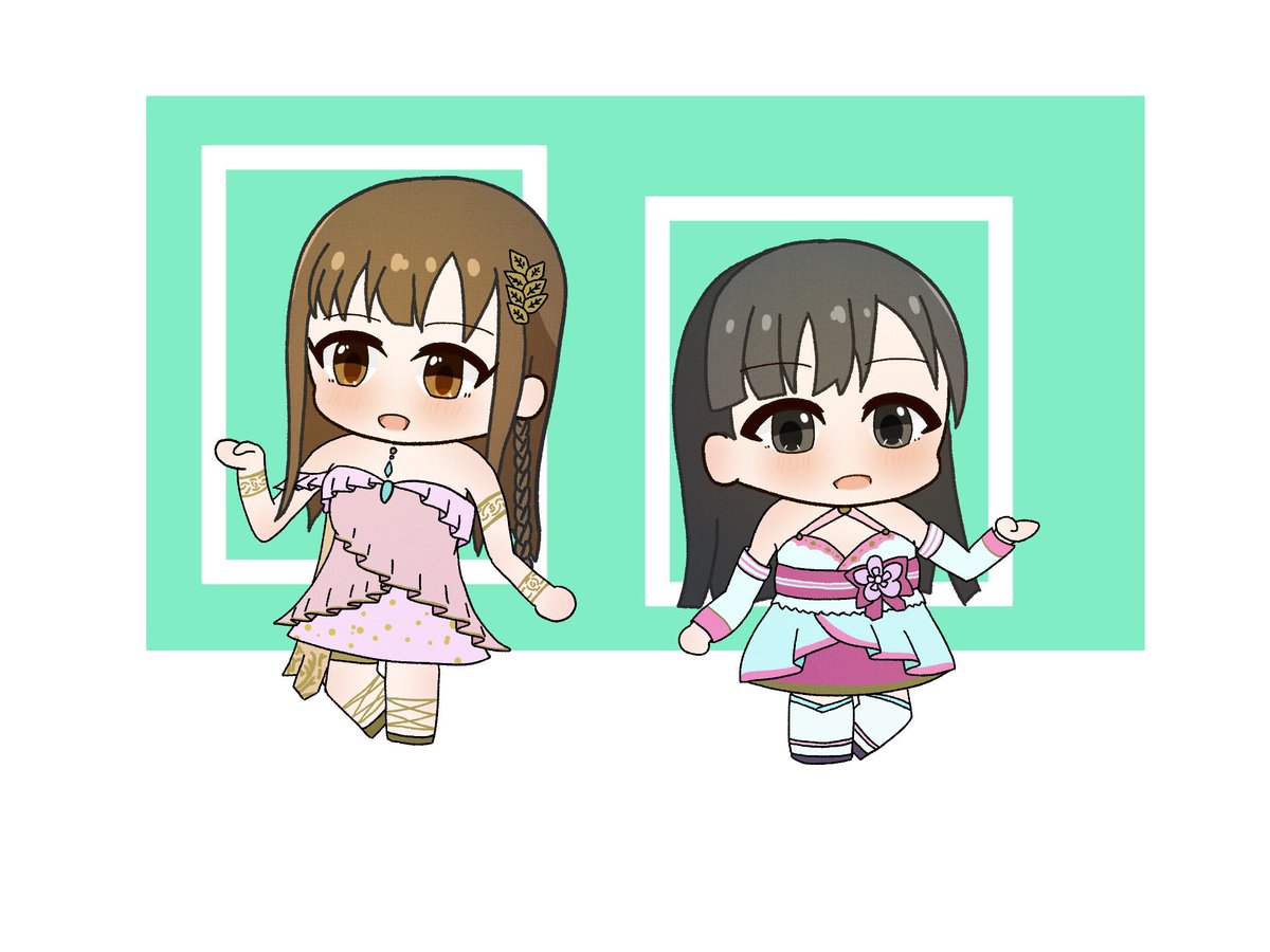 sakuradmp's tweet image. フラスタイラスト㉔、㉕
ゆかさえだ！
紗枝少し小さすぎたかもしれません
#水本ゆかり 
#小早川紗枝