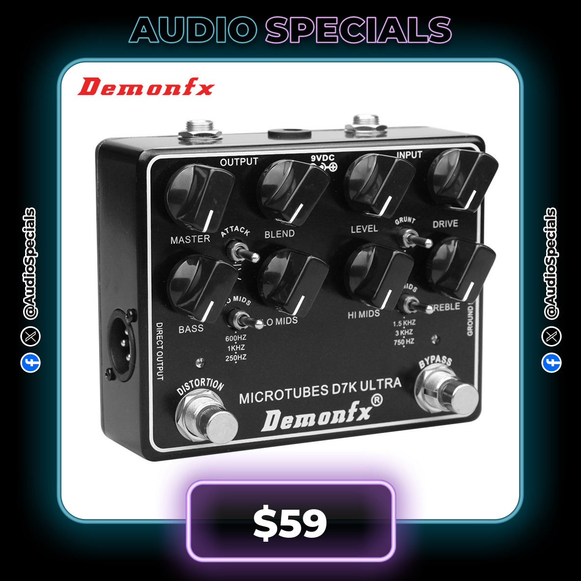 audiospecials's tweet image. FEEL THAT BASS GROWL! 🎸🔊

🎸 DemonFX Microtubes B7K Ultra V2 Bass Preamp Compressor
💵 $59

🔗 s.click.aliexpress.com/e/_olTWNcR

#BassPedals #BassTone #EffectPedals