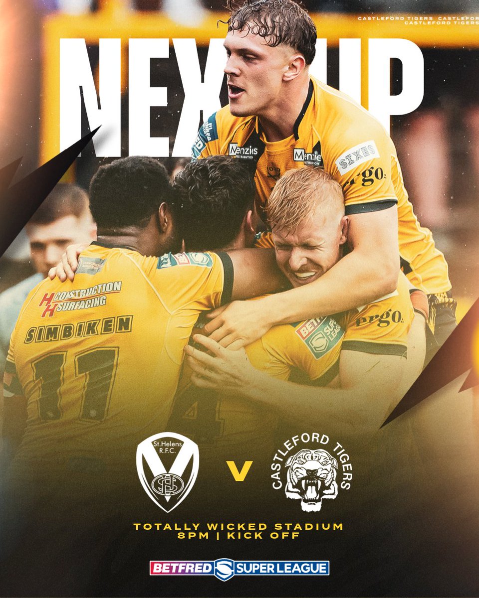 CTRLFC's tweet image. NEXT UP
We travel to Merseyside this Friday night to take on St Helens at the Totally Wicked Stadium!
⏰ KO 8PM
🎟️ tinyurl.com/3s8c7enw
#COYF 🐯