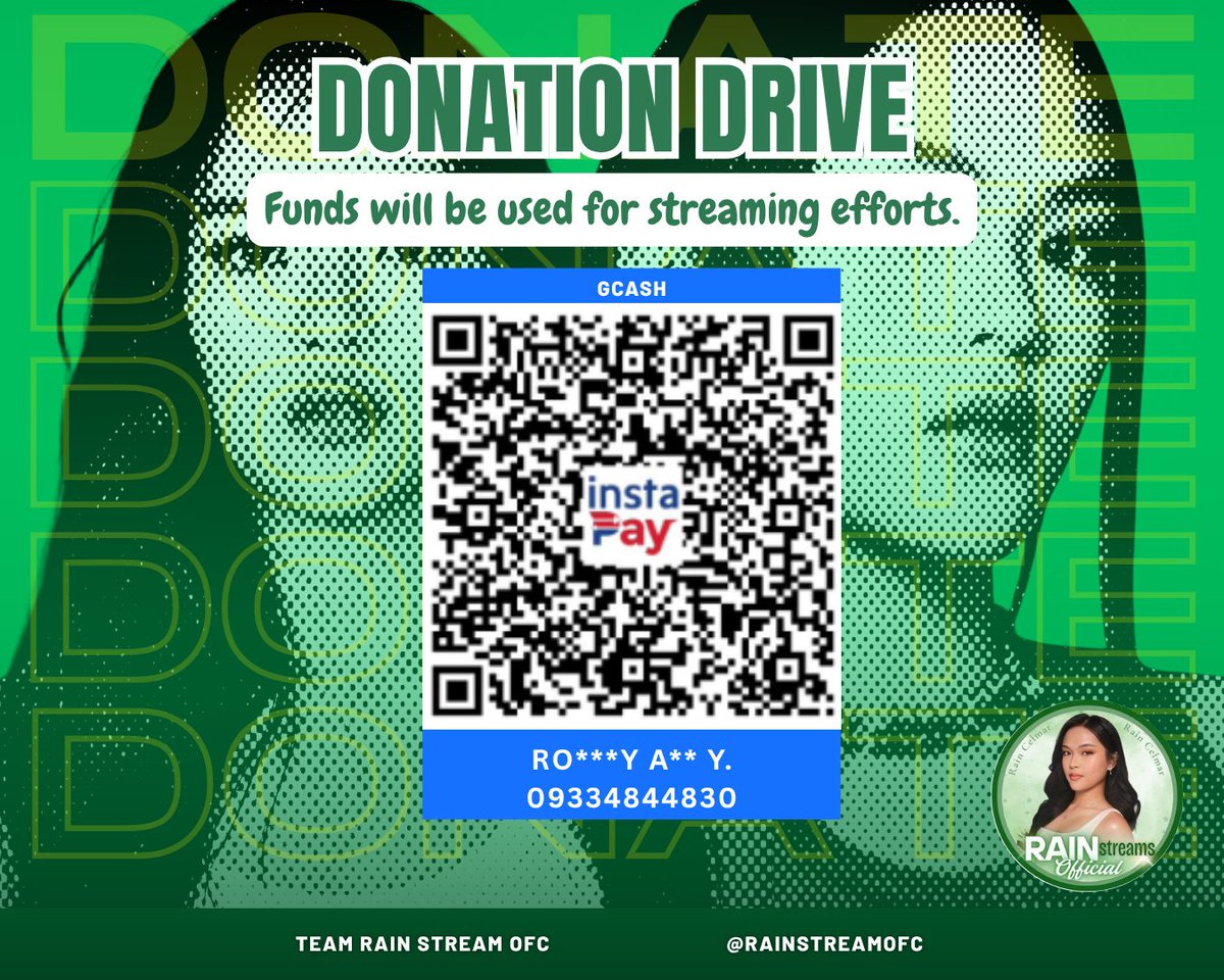 RainSTREAMofc's tweet image. Hi Raindears and Shippers! 💚
If you have the means, we humbly ask for your support. Any amount you can donate will greatly help our streaming team prepare for Rain’s upcoming streaming event.
Thank you for always being with us!
#RainCelmar | Rain Celmar