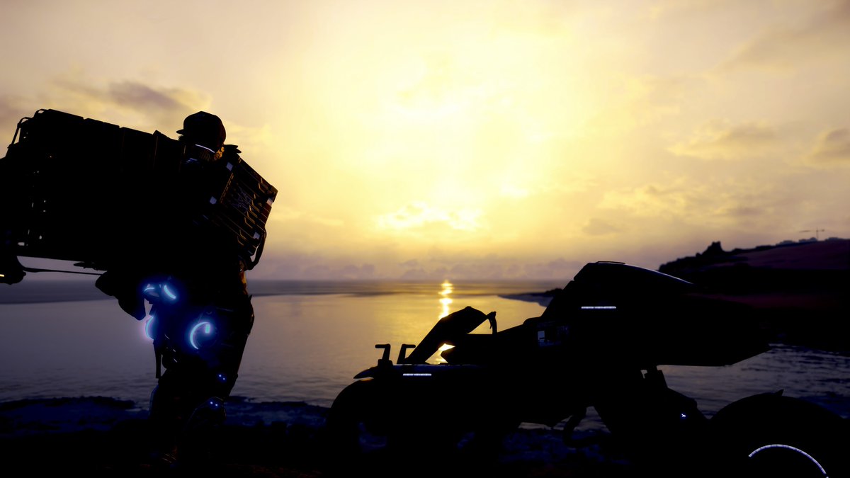 Tran_p_vp's tweet image. 夕日！(3/4同じ場所だけど)
#DeathStrandingD2OnTheBeach 
#VirtualPhotography