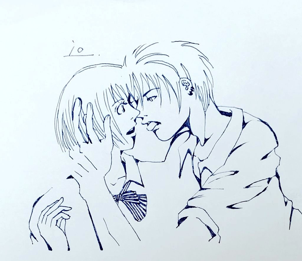 io36432's tweet image. 「アオハル」
#アナログイラスト #落書き