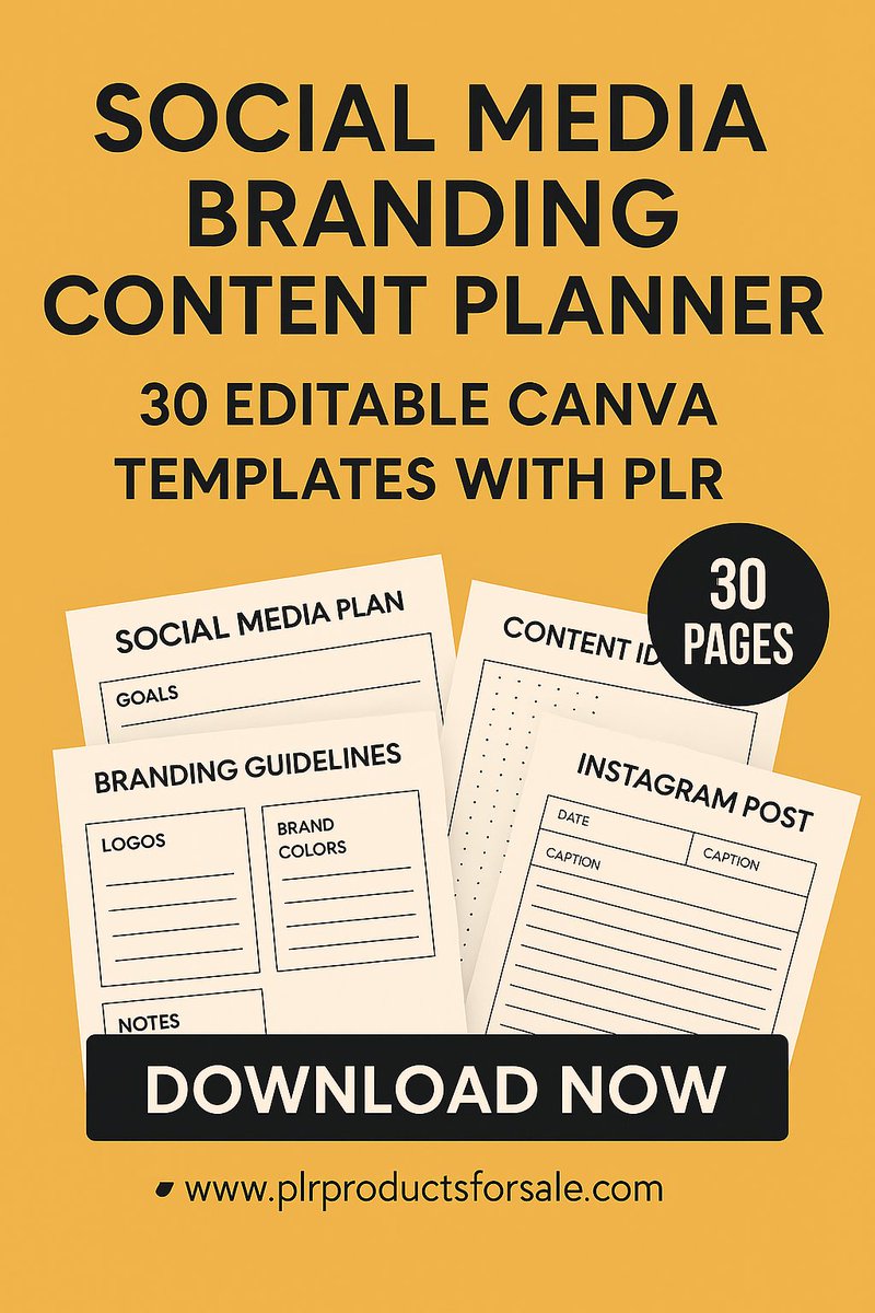 JustDreamItMedi's tweet image. 📲 30-Page Social Media Branding Content Planner – Editable Canva templates with PLR! Rebrand &amp;amp; sell it!
👉 plrproductsforsale.com/shop/social-me…
#ContentPlanner #PLRProducts
