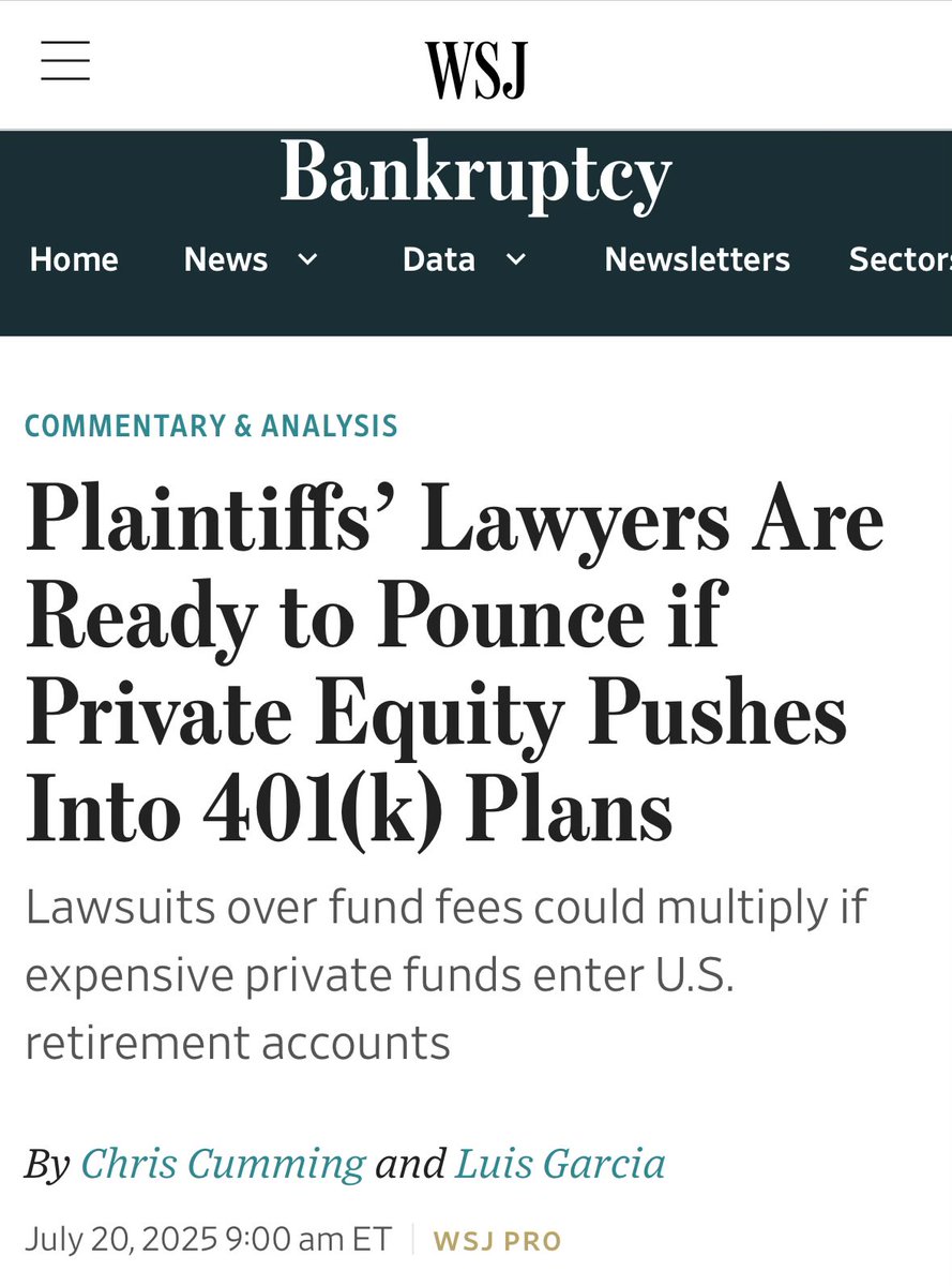 MoneyFlows_com's tweet image. Do you want private equity access in your 401k?