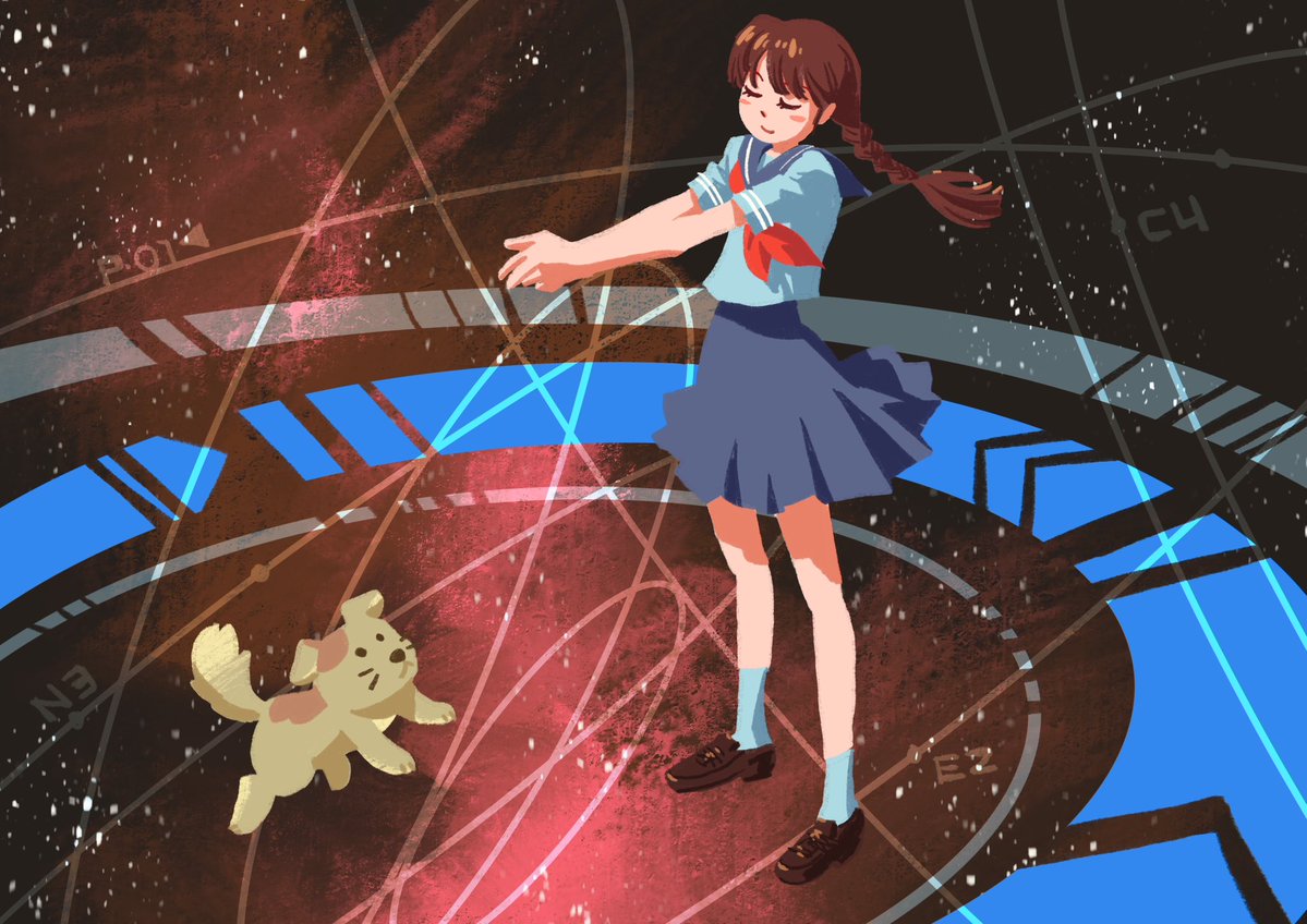 yumenoley's tweet image. 「宇宙を手にお入れください、仔犬さま」