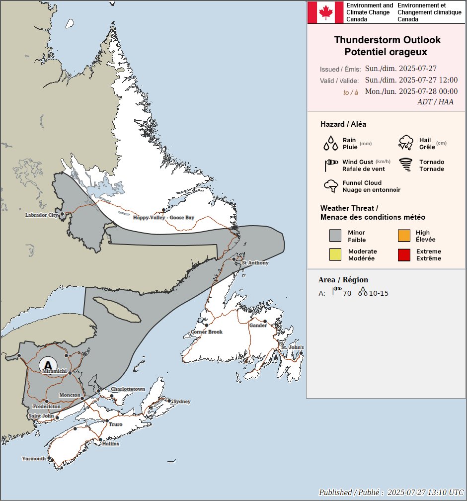 ECCCWeatherNB's tweet image. ⚡ TS Outlooks Today - Tuesday. #NBStorm ow.ly/P9X550WvIJs