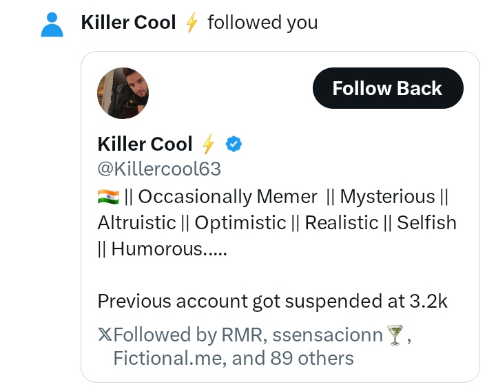Killercool63's tweet image. Have you received this notification?
Following me will get you access to have a funny and cool friend 😎
