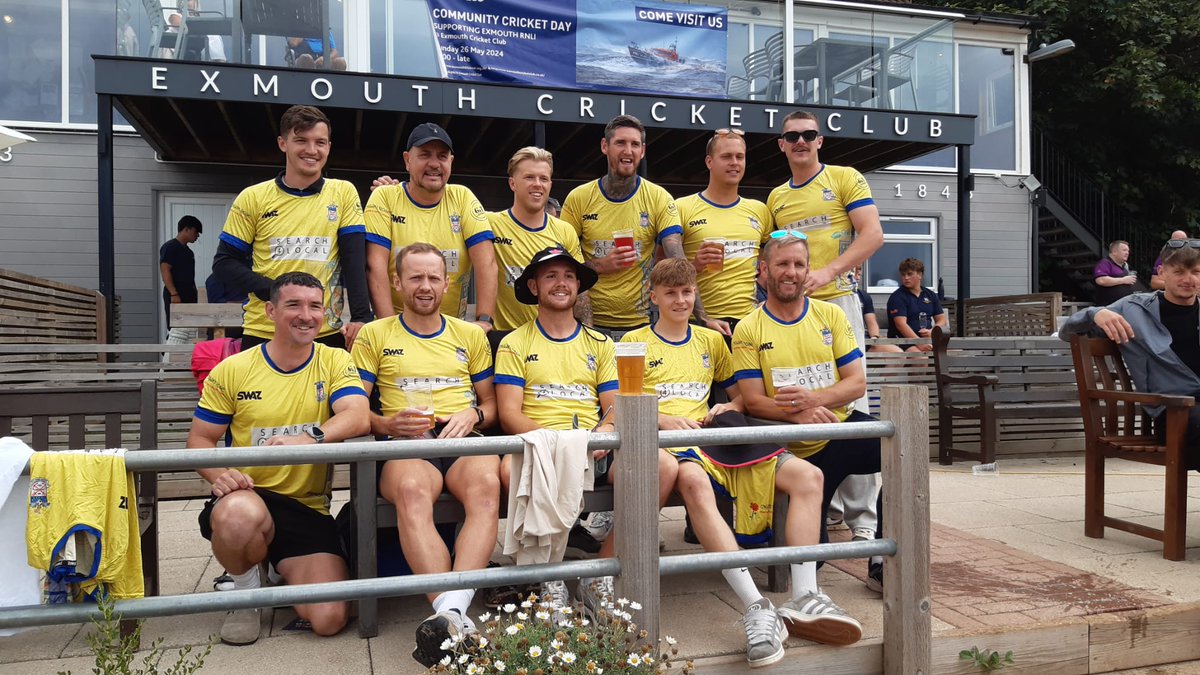 I don't like cricket....I love it! 

Good luck to a few familiar faces at Exmouth Cricket Club today taking part in a charity event to raise funds for the RNLI.