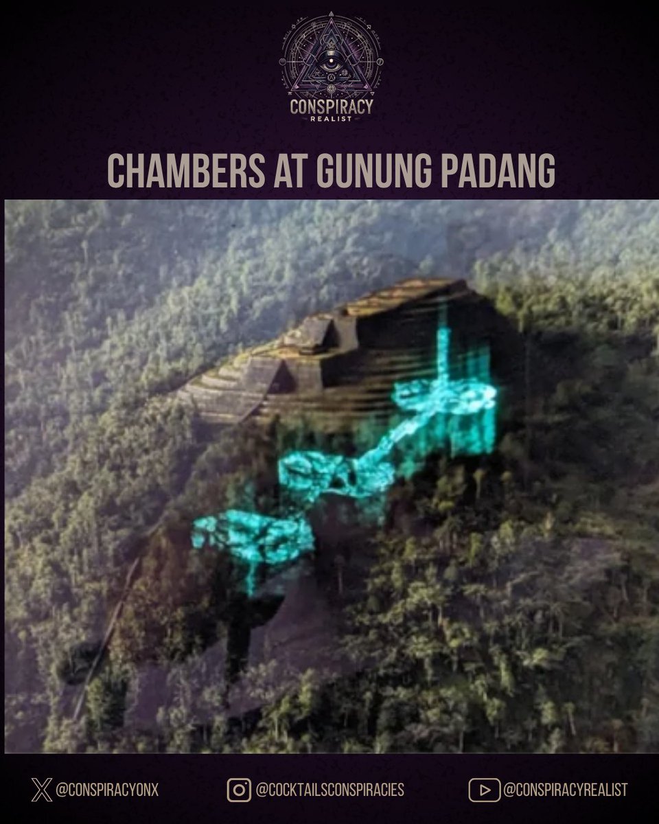 ConspiracyOnX's tweet image. 🌄 𝗚𝘂𝗻𝘂𝗻𝗴 𝗣𝗮𝗱𝗮𝗻𝗴 just got way more interesting.
New scans show massive underground chambers beneath the world’s oldest pyramid.
Who built it? And what are they hiding below?
🗿 #LostCivilizations #GunungPadang #AncientSecrets