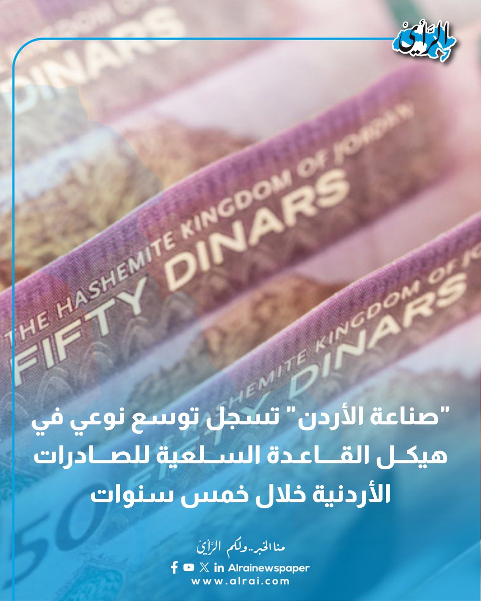 754 سلعة تُصدَّر بأكثر من مليون دينار سنويا مقابل 455 سلعة في عام 2019

#صحيفة_الرأي #الأردن #عمان 
alrai.com/article/108992…