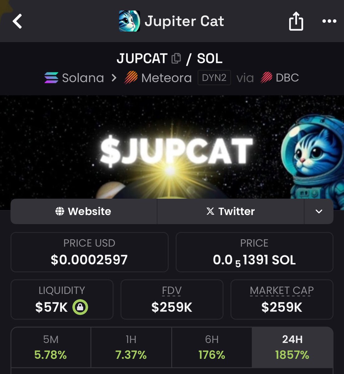 TwipsX's tweet image. Seeing $URANUS hit $70m, I think $JUPCAT at $250k is a solid bargain.

Feels like a good asymmetric bet right now ngl.

Ca: 7UoT8ne4B2vN26DntjEUfomzEzbViuQ9QKv7FsuJjups