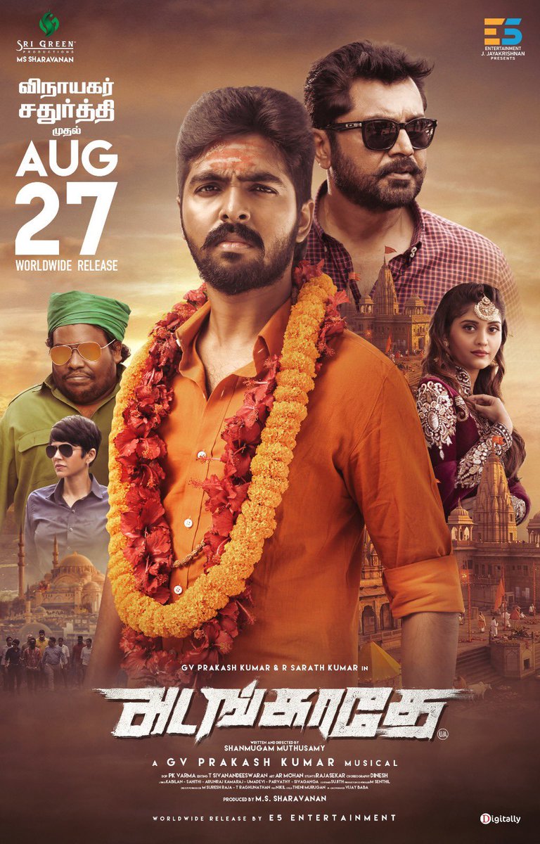 Chrissuccess's tweet image. GV Prakash’s Long Pending #Adangatheyy gets a release Date - Aug 27.