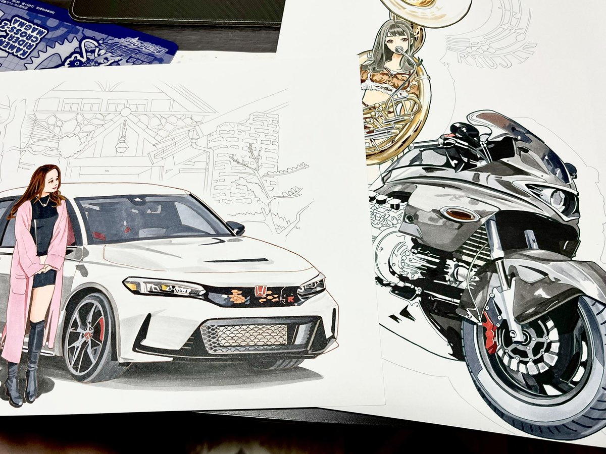 tdra08n_b's tweet image. 車の方は間もなく完成です！そのため公開はここまで。
バイクはもうすこーし公開しますね😊