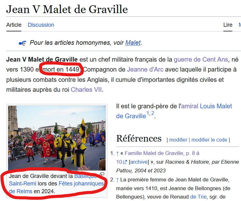 FuronChristoph1's tweet image. Mort en 1449 mais présent aux fêtes johanniques à Reims en 2024🤔
Les morts-vivants existent !