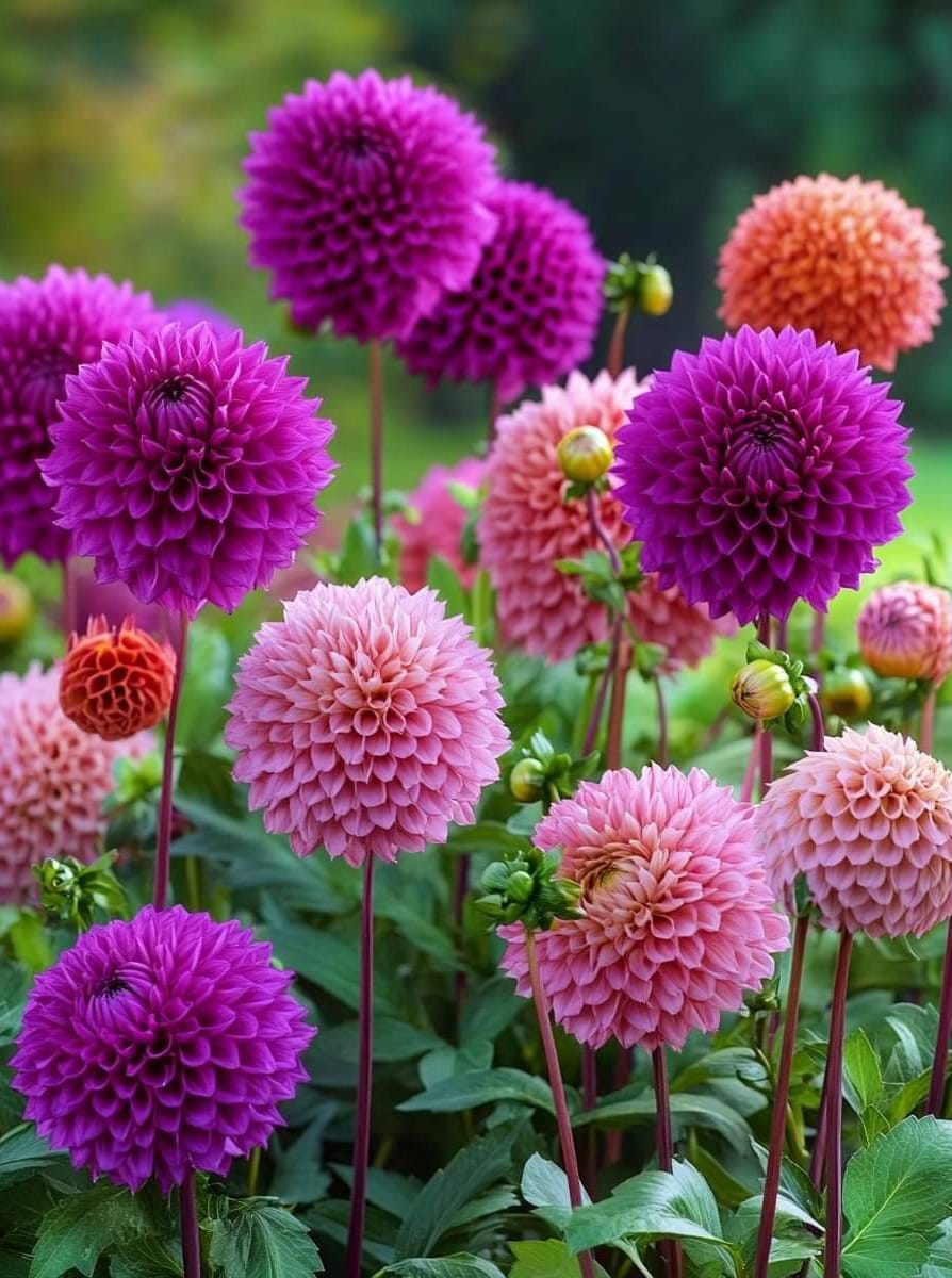 GorselSl's tweet image. So beautiful, colorful dahlias ..🩷💜