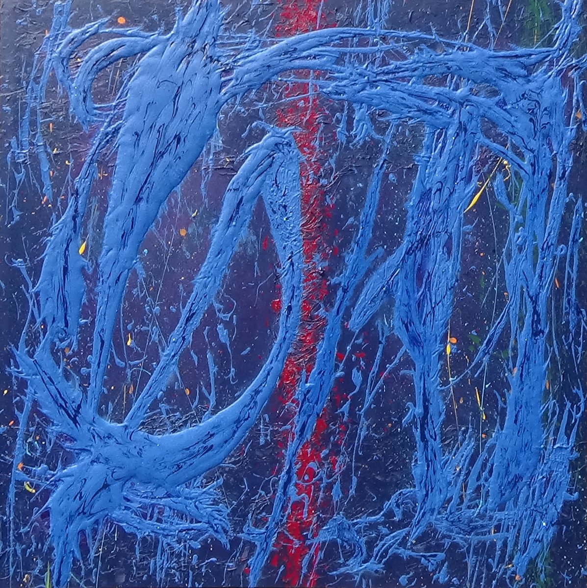 Abstract_Steve's tweet image. &apos;Adonis, Aphrodite &amp;amp; the Wild Boar&apos; ~ Acrylic, Emulsion &amp;amp; Mixed Media ~ 140cm x 140cm (55&quot; x 55&quot;)