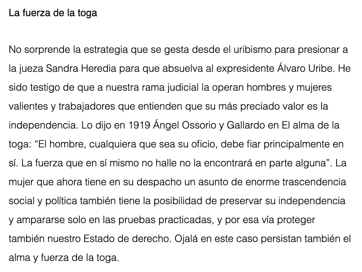 AnaBejaranoRG's tweet image. Unas reflexiones sobre la independencia de la jueza Sandra Heredia, hoy en mi columna #ArmandoAcosador en #LosDanieles. Ojalá mañana persistan y triunfen también la fuerza y alma de la toga. 
bit.ly/4m7nWz0