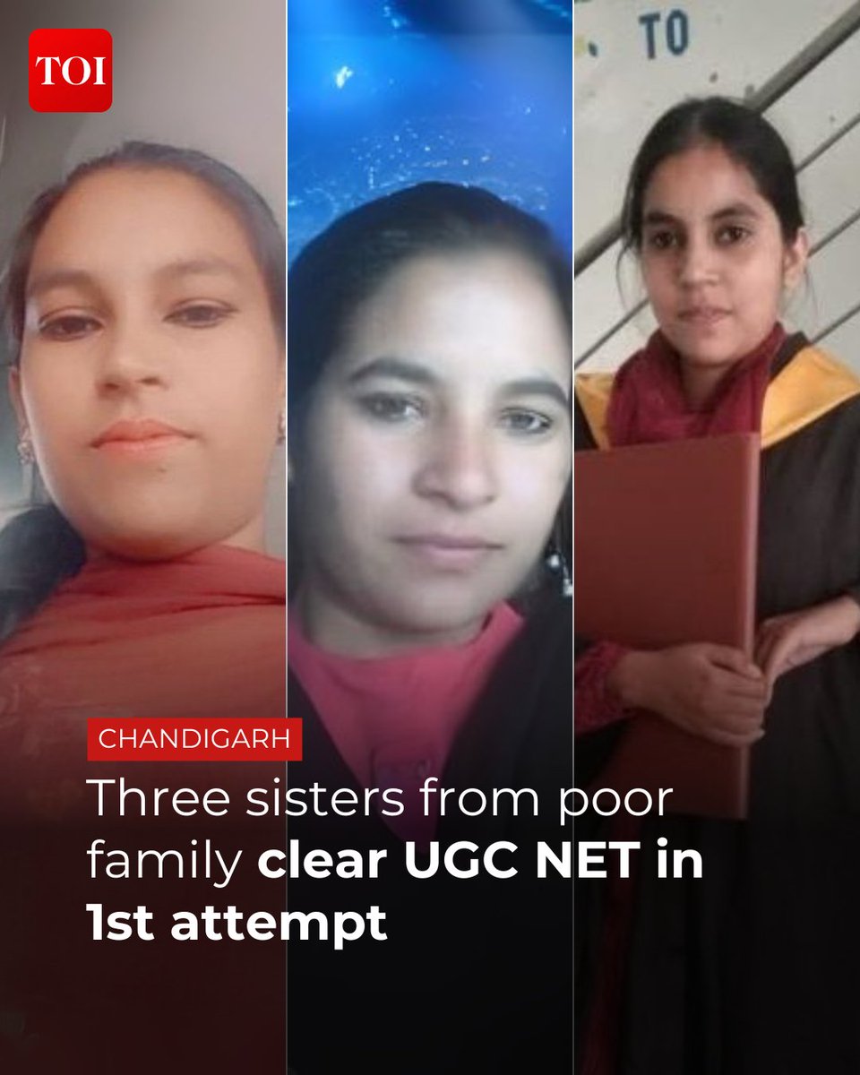 Three sisters from a poor family have cleared the University Grants Commission National Eligibility Test (UGC-NET). The siblings, Rimpi Kaur, Beant Kaur, and Hardeep Kaur, cleared the test conducted by the National Testing Agency (NTA) in different subjects.

Details here