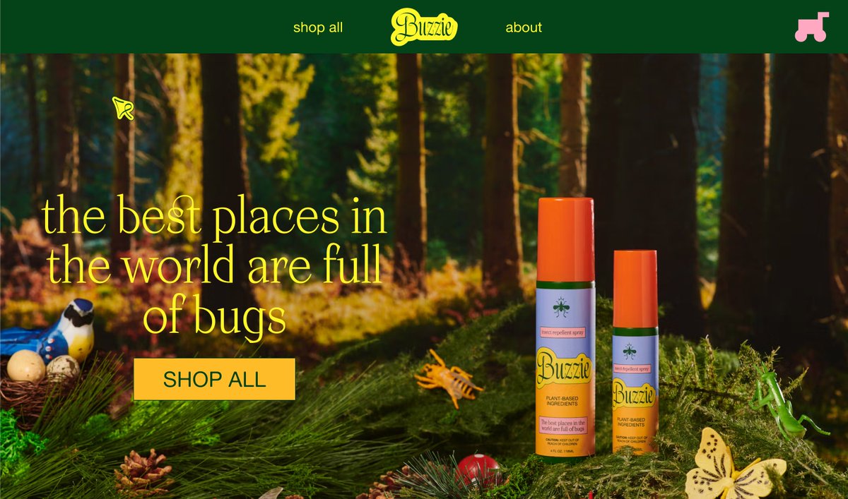 peteralevin's tweet image. 10/10 to the brains behind Buzzie - a new plant-based bug spray
brand is standout and messaging A+
"the best places in the world are full of bugs"
"bugs hate us, people love us"
founder is a self-proclaimed 'mosquito magnet'