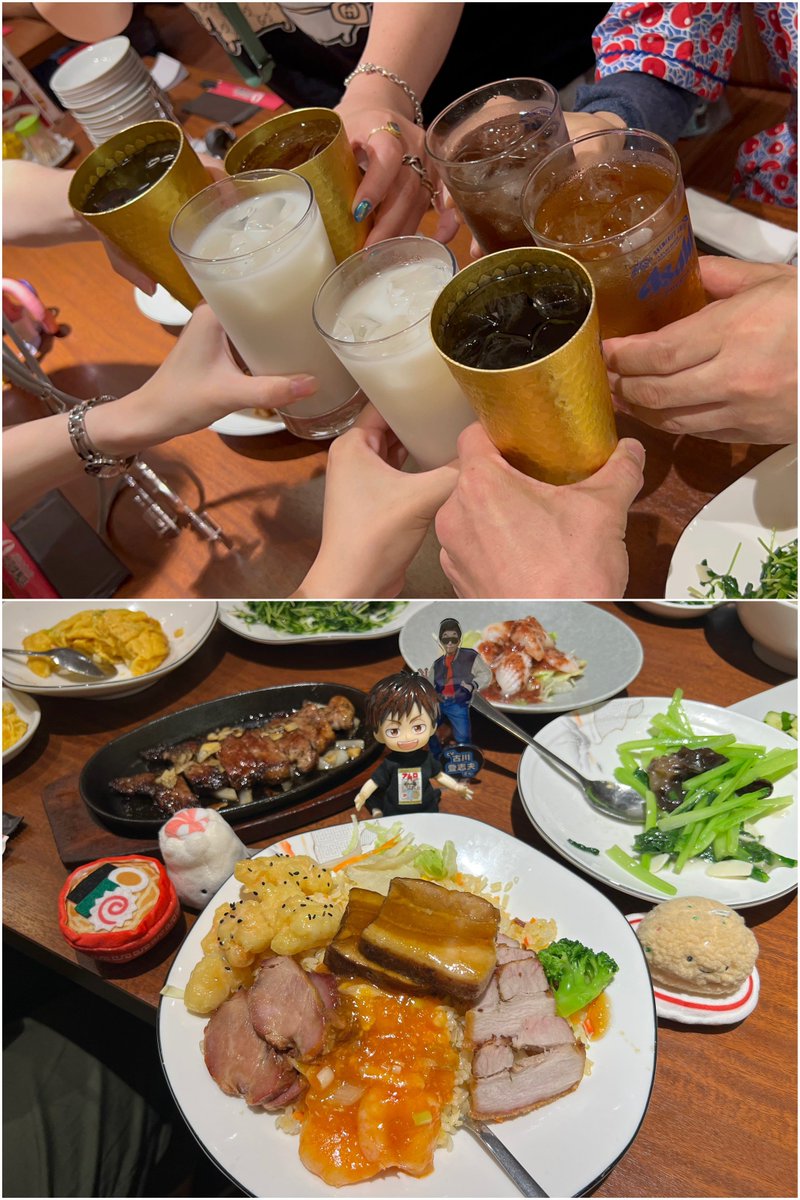 amuroray1104's tweet image. 時間無制限中華食べ放題で、とちアニお疲れ様でしたの会🍻
とちアニでの最高の思い出話など、長時間ゆっくり話が出来た😆✨
【#CV古川登志夫さん併せ 】メンバーのアクリルスタンドを製作!皆で作ったうちわを両面印刷で再現した👌
古川さんにも見てもらえて、作って本当に良かった👏