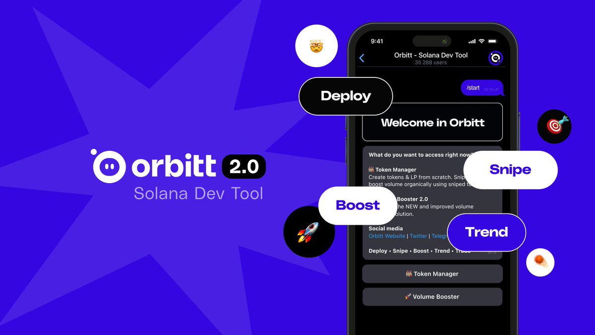<a href="/orbitt_ai/">Orbitt</a> 2.0 just turned Telegram into a full-blown Solana control center
🚀Launch your token
🎯 Rotate volume &amp; stealth snipe
🤖 Run custom bots

All from one Telegram bot.
No noise, just results.

🔹Visit the Website to Learn More orbitt.pro/en

$ORBT #ORBTChampion