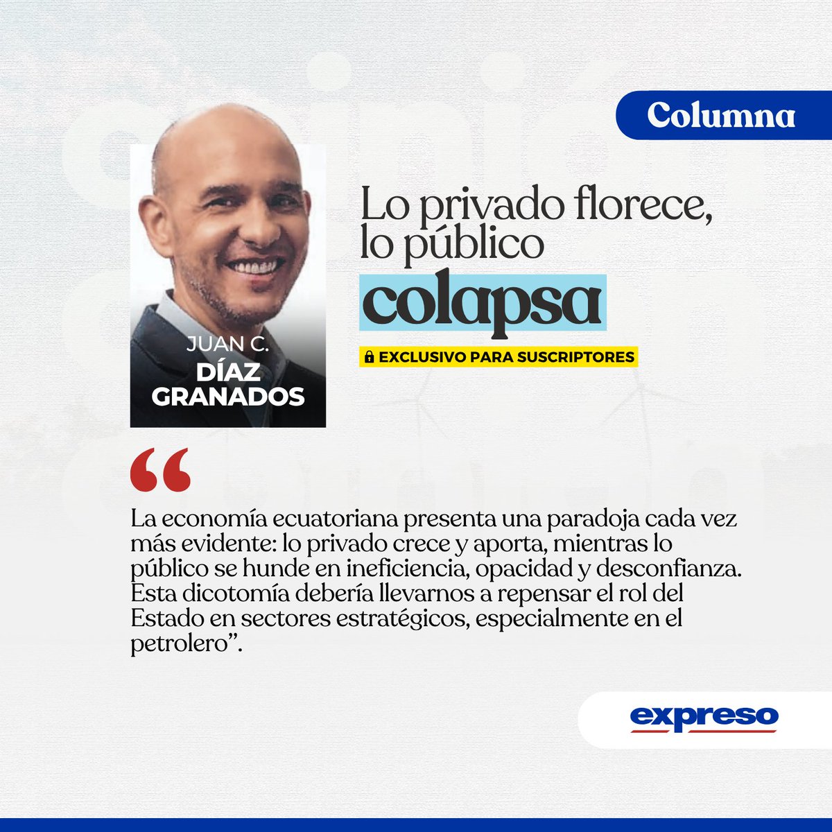 #OPINIÓN: "Un Estado que entienda que su función no es hacerlo todo, sino garantizar que todo funcione", escribe Juan Carlos Díaz Granados en su columna de hoy👉bit.ly/3GWbVxs