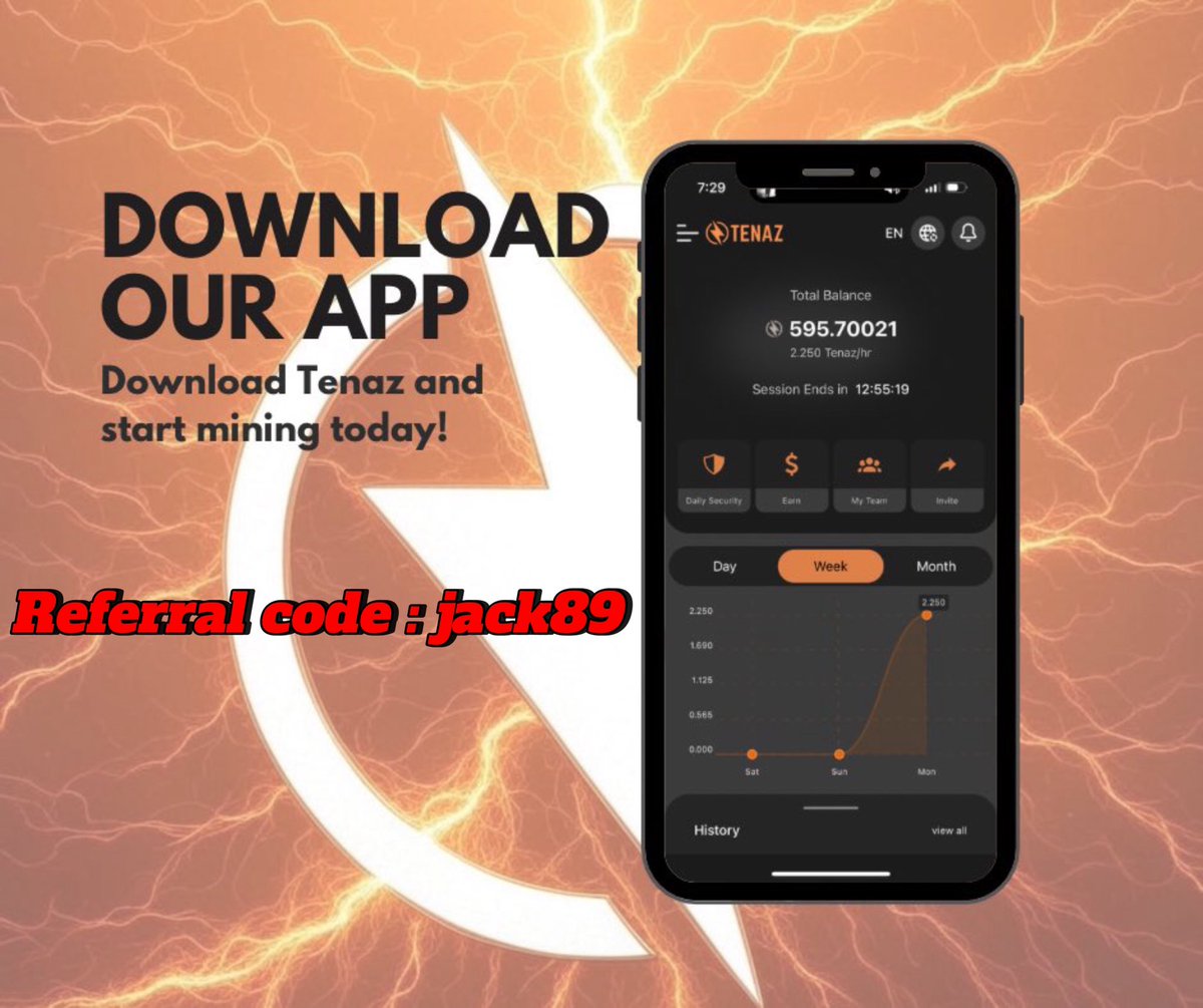 #Tenaz project just launched 
👉 Fixed total supply:100B
👉 Mining every 24 hours.
👉 Clear white paper and roadmap.

👉 App available on Play Store and App store.
tenaz.minetenaz.com/jack89

👉 Enter invitation code: jack89

Join TG group to update: t.me/+krwW-Gj0xVhkM…

🎯 The