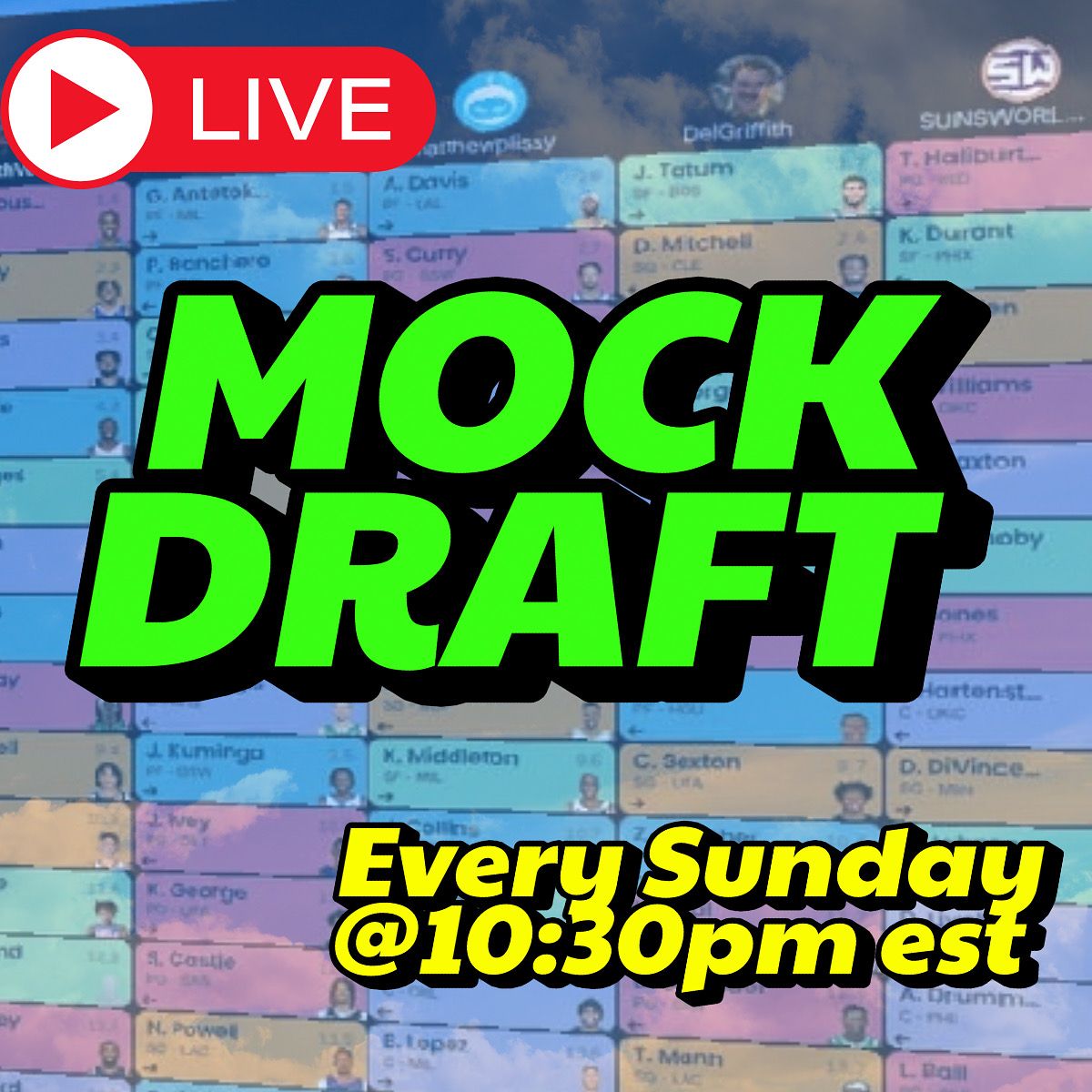 bleavinfantasy's tweet image. Don’t miss out on our Mock Draft Mania series every Sunday at 10:30 PM ET!
The only way to draft live with us is by joining our free community at BleavInFantasy.com.
Don’t get left out!
Secure your spot and dominate your draft!