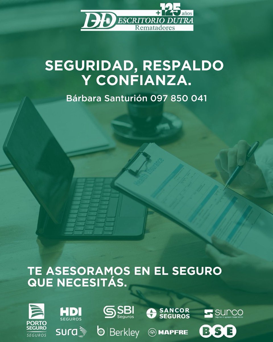 📌En Escritorio Dutra ofrecemos asesoramiento personalizado y las mejores opciones de seguros patrimoniales, seguros de vida, seguros de salud y seguros de auto. Trabajamos con las compañías más sólidas del mercado para asegurar tu tranquilidad.

 🌐 seguros.escritoriodutra.com