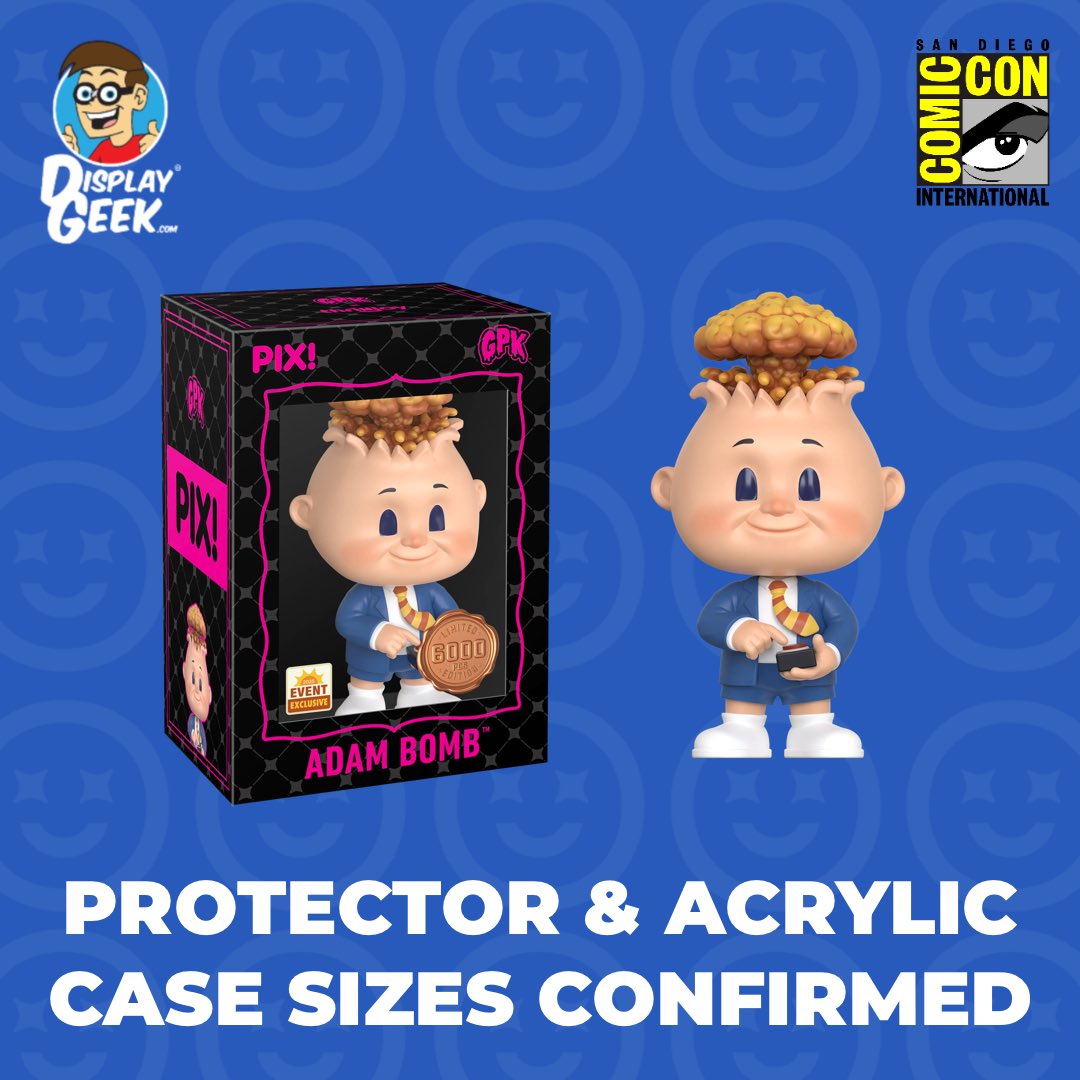 DisplayGeek's tweet image. Protector size confirmed: SDCC Exclusive #Thrilljoy Pix!*

Our new Pix! Protectors are available for pre-order and will be here in about a month - We also have Premium Acrylic Cases for them available on DisplayGeek.com right now as well! 

ETA: Early September 📦
