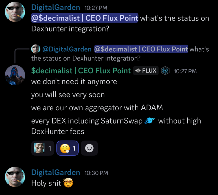 OzDefi's tweet image. Found this little nugget in the @fluxpointstudio discord. DEX aggregation, first Minswap, now $AGENT using ADAM.
I won't tell you to sell your $HUNT. But it is always good to review why you own any tokens and think about how the landscape has changed. If you didn't own…