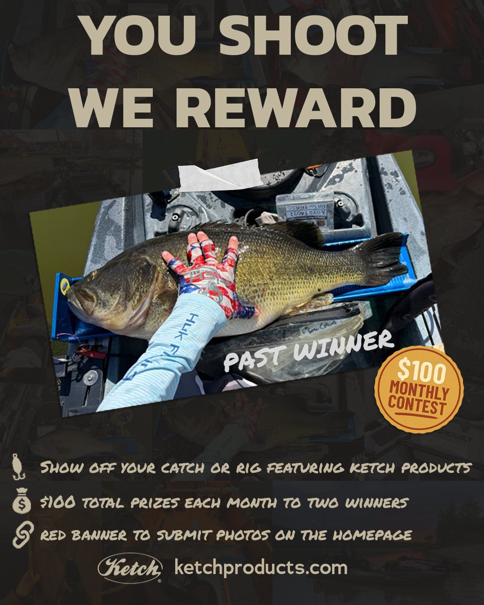You’ve got 📸 one shot (or a dozen) to win $100 just for flexing your Ketch board skills.
We’re giving two anglers the bag every month.
Enter the Ketch Photo Contest now → ketchproducts.com/submit-your-ca…
#FishingContest #KetchBoard #KayakFishing #FishPicFriday