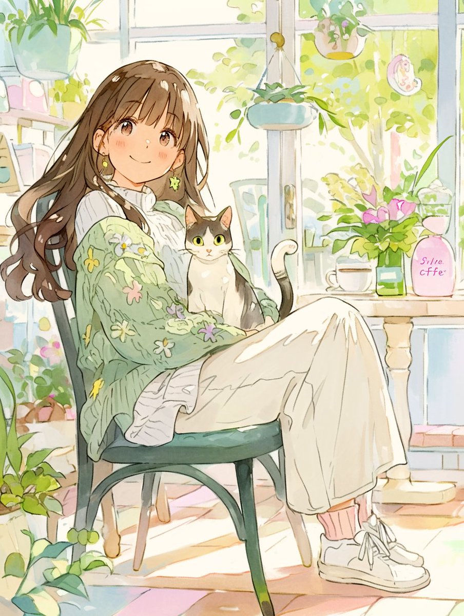 chocola_palette's tweet image. 『ほっこりタイム』
～グリーンカフェ～

今日も、ゆったりとお過ごしくださいね☆