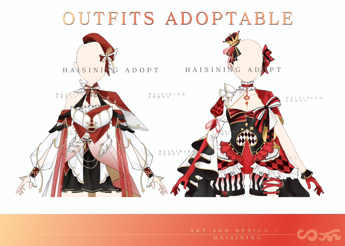haisining's tweet image. [CLOSED]
Outfit design [sketch] adopts. ♥️🖤💛🤍