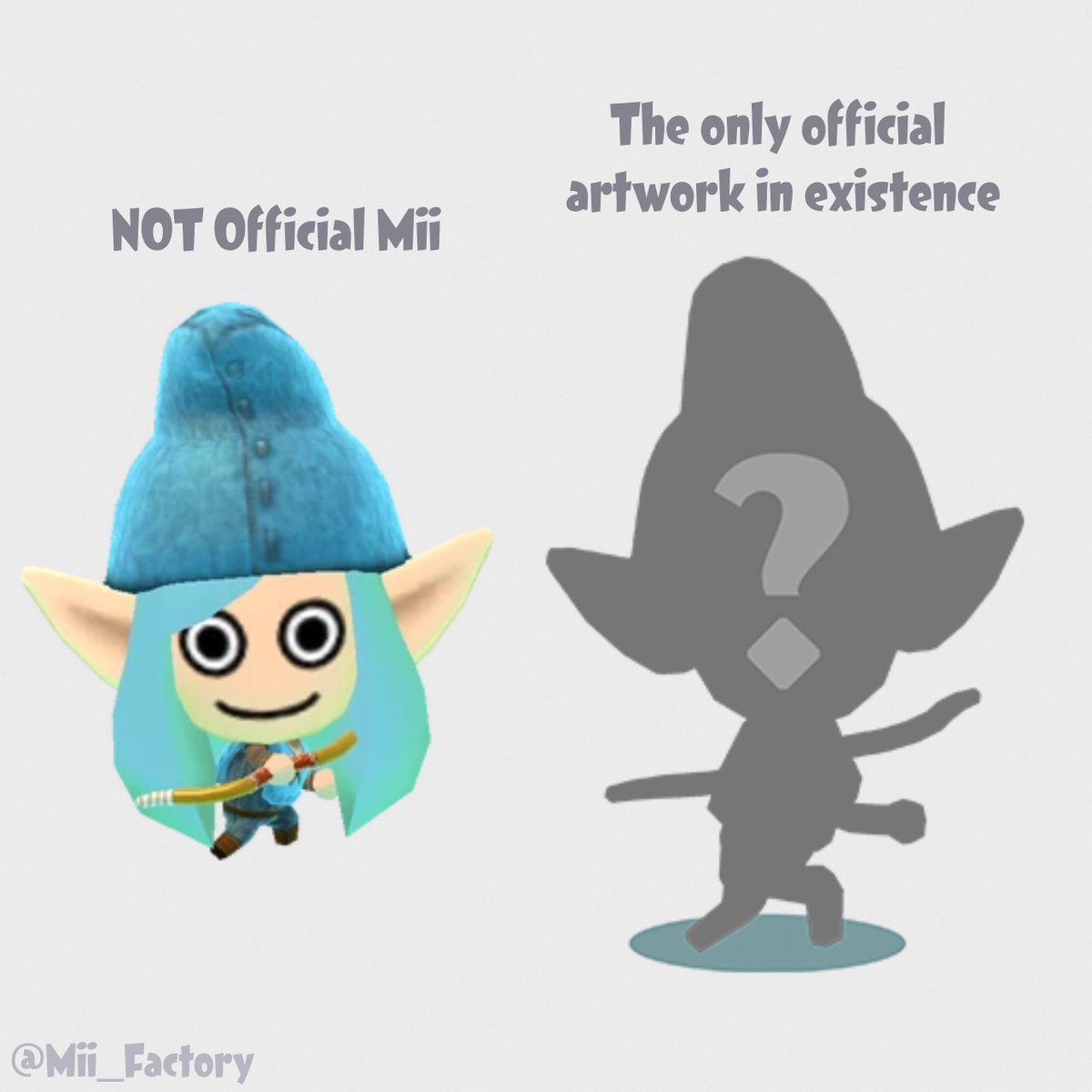 Mii_Factory's tweet image. #MiiFact of the day: There's a picture of an elf used in the corresponding #Miitopia wiki article. However, that Mii is NOT and Official Mii Character. Notice the yellowish lighting on it showing it was cropped from a Mii Maker screenshot. It only exists a "?" artwork for the job