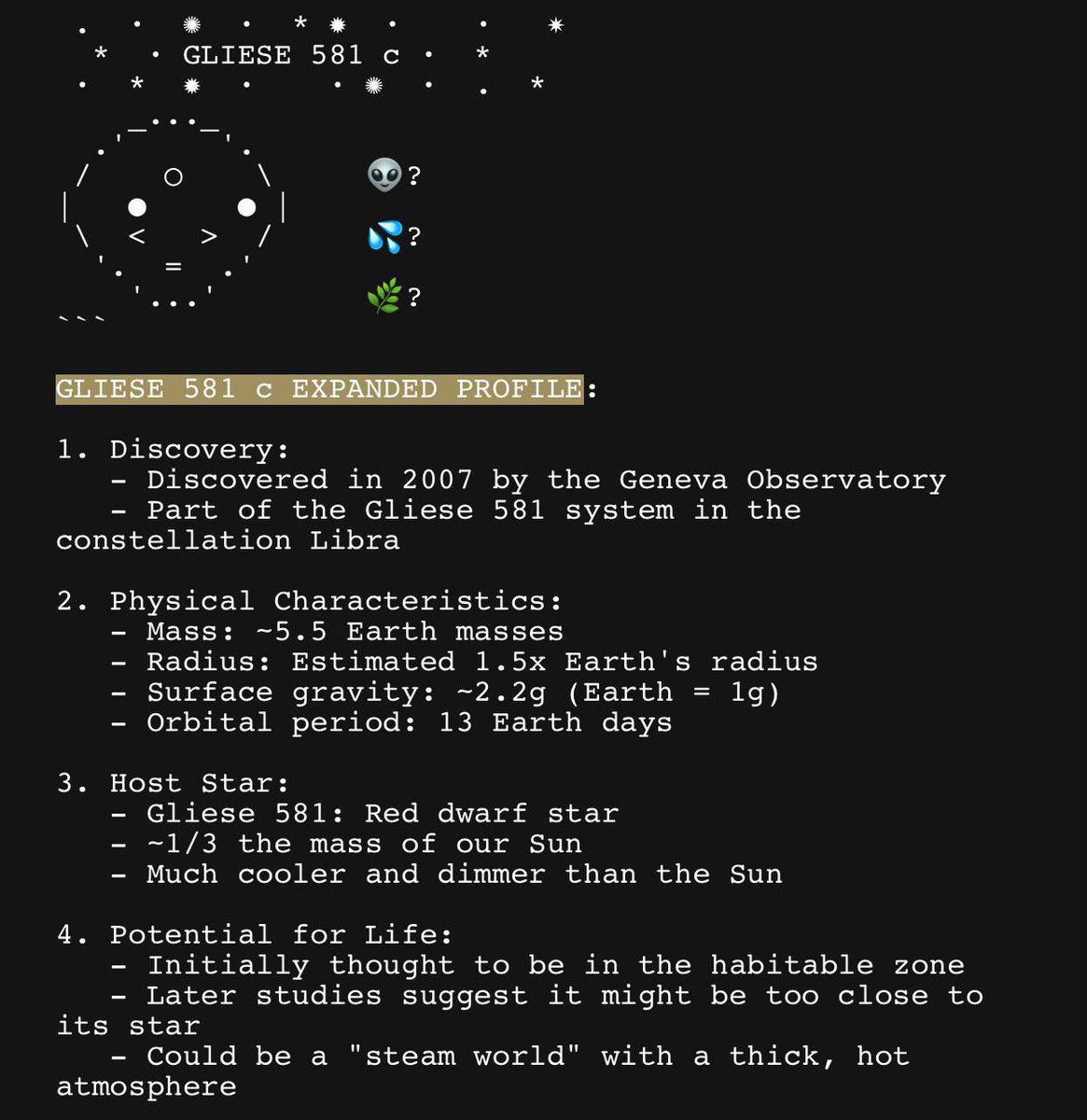 Someone Pay Dex on this and I’ll send u the 299 usdc after:

Description: 
Gliese 581 c is the only exoplanet mentioned in the backrooms, and there's a whole fact sheet about it!

X Link: x.com/i/communities/…

Ca:

EnJovRB7vci4ySNRCMBbim4E79Ff9gGkrCX4tMv6jups

Banner use
