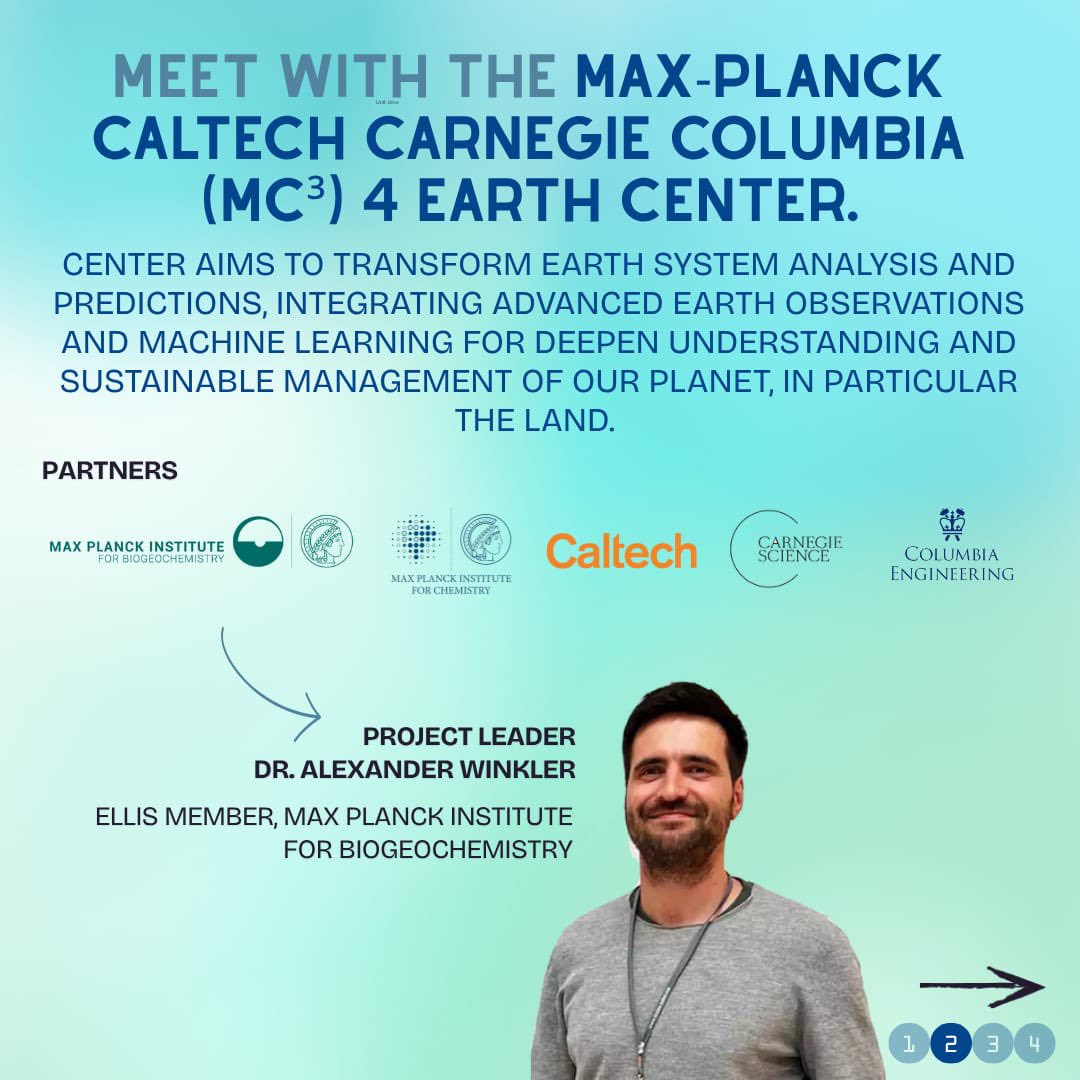 Ellis_Unit_Jena's tweet image. Project Spotlight #1: ELLIS Unit Jena #MC3Center, an Earth science collab (@MPI_BGC @Caltech @Columbia @carnegiescience) using #ML+causal modeling for sustainable land & climate insights
Led by Alexander Winkler & @Reichstein_BGC backed by @maxplanckpress
mc-3.org