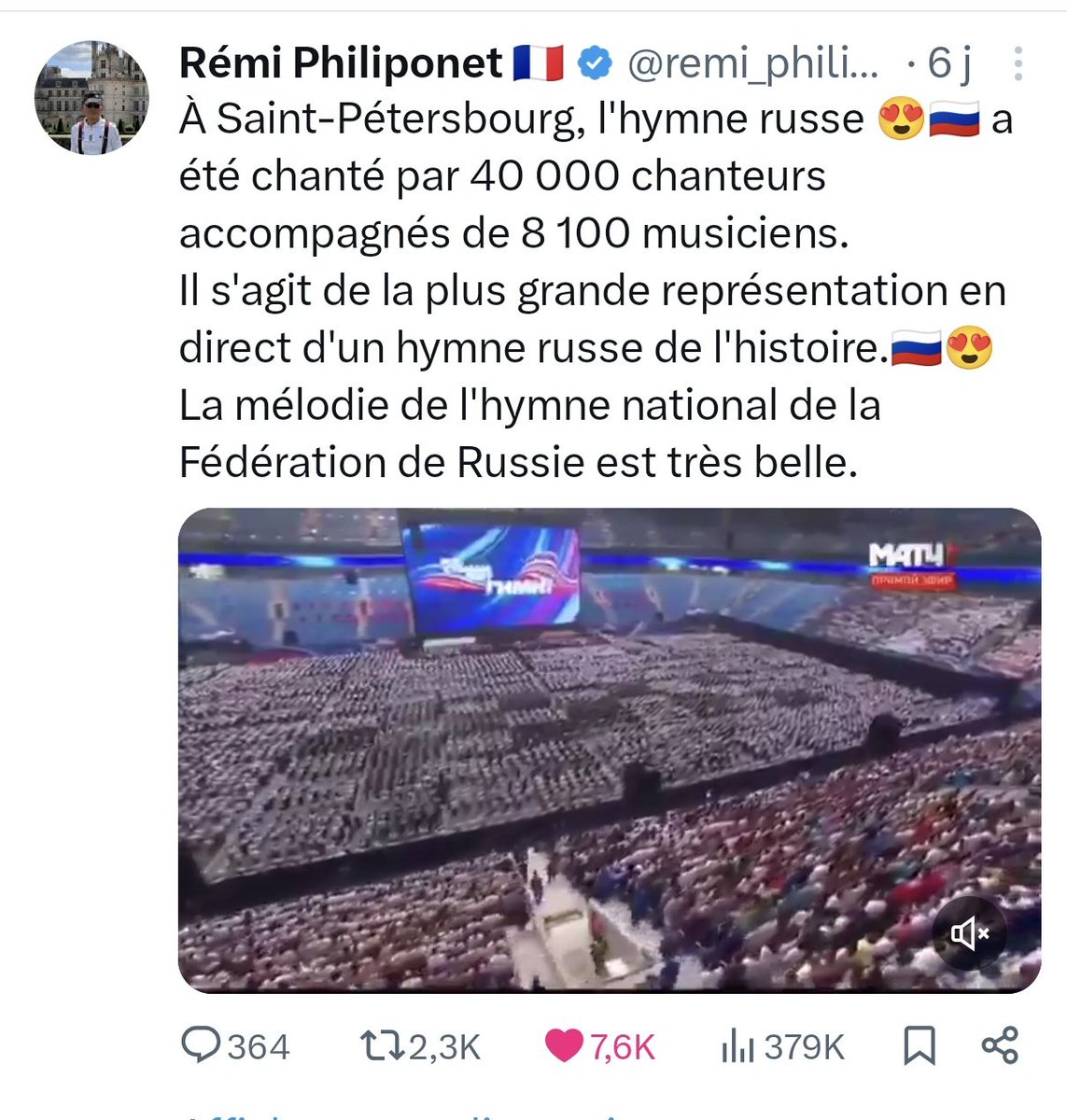 remi_philiponet's tweet image. Mes trois publications sur la Russie totalisent 750 000 vues et 14 000  ❤️&quot; Likes&quot; !!!
 
Conclusion : les Français sont majoritairement russophiles.

Le matraquage médiatique, le bourrage de crâne et le lavage de cerveaux pratiqués par la médiasphère française, en faveur de…