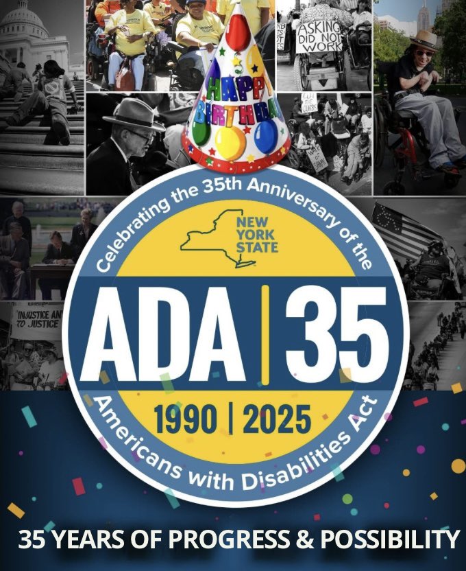🎉 This weekend, we celebrate 35 years of the #AmericanswithDisabilitiesAct a landmark commitment to equity, access &amp; inclusion. Let’s keep building a world of progress &amp; possibility, where every ability is recognized, every voice is heard &amp; every barrier is broken! #ADA35