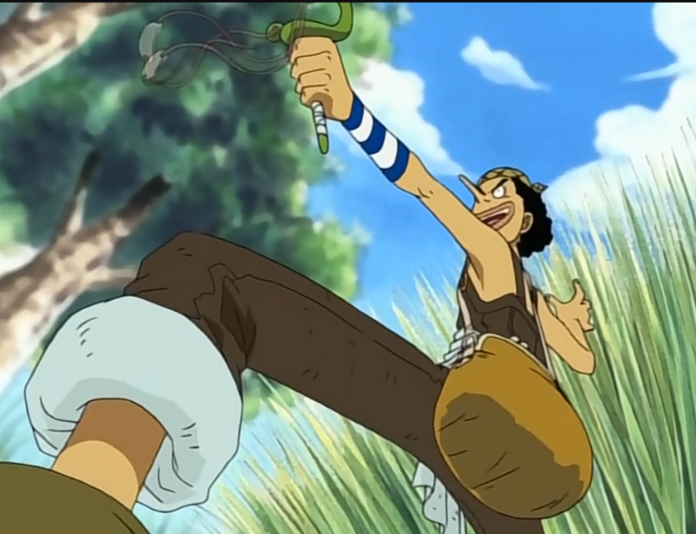Soppyzone's tweet image. I love him fooling the fishmen xD 

And, nearly falling off a cliff after getting away