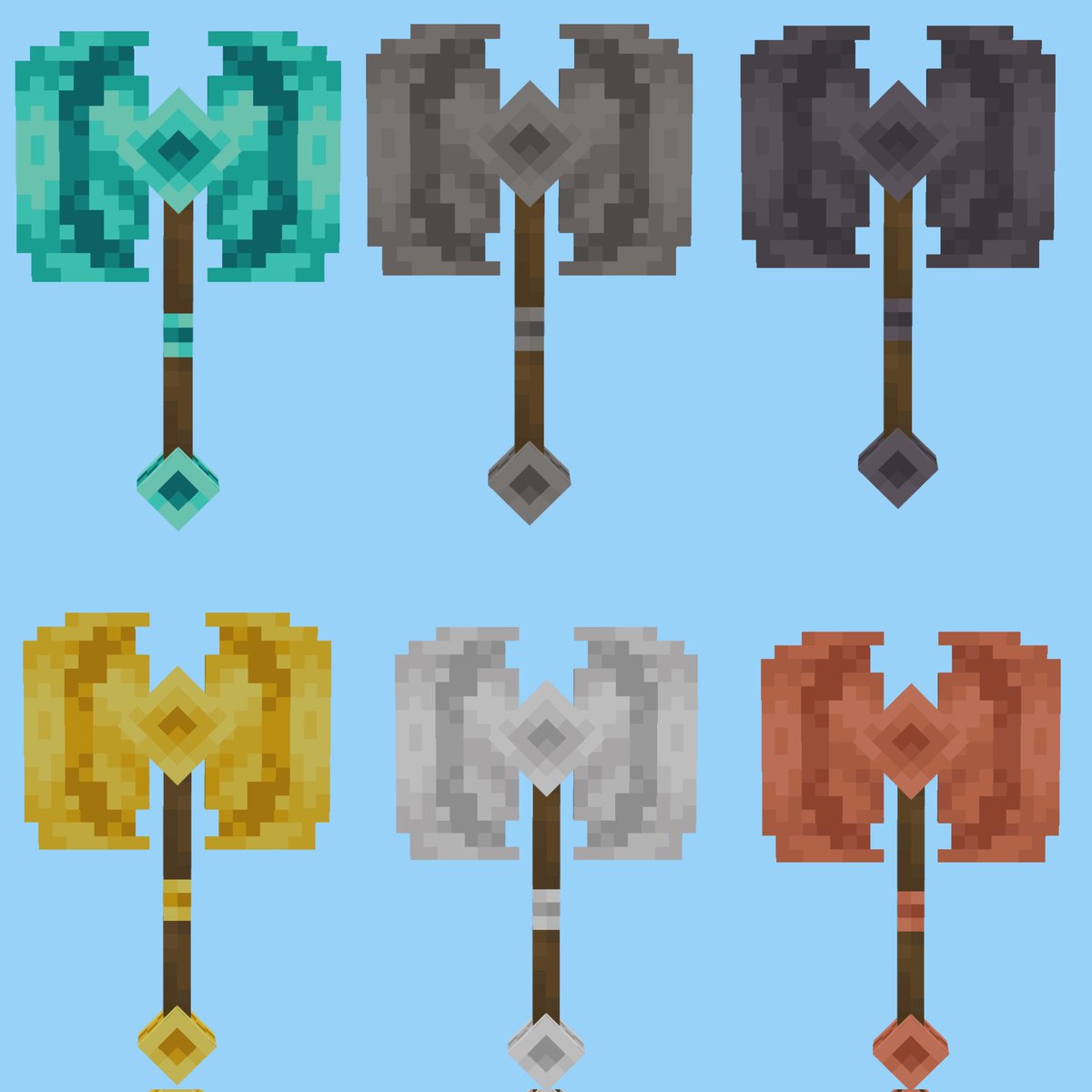 CerealDrop54's tweet image. Heavy axes 🐢✨
#minecraftart #minecraft #minecraftjennymod #Minecraftmod #Blockbench #pixelartist #pixelart