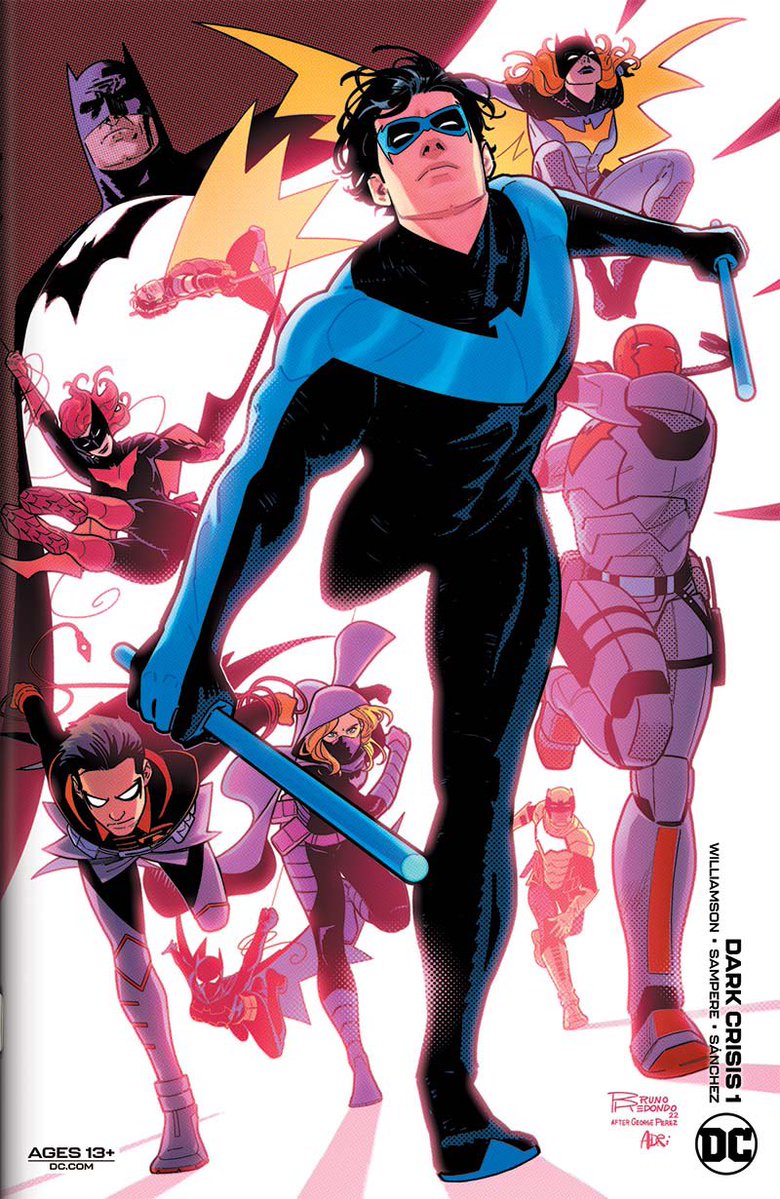 Tactical94DC's tweet image. Bruno Redondo’s @Bruno_Redondo_F 1st DC3 cover ❤️ is a f*ckin’ master class in dynamic group layout! 🔥 IMHO, of course… I’m just a lowly digital comic NFT collector 🤪
candy.io/dc/collectible…