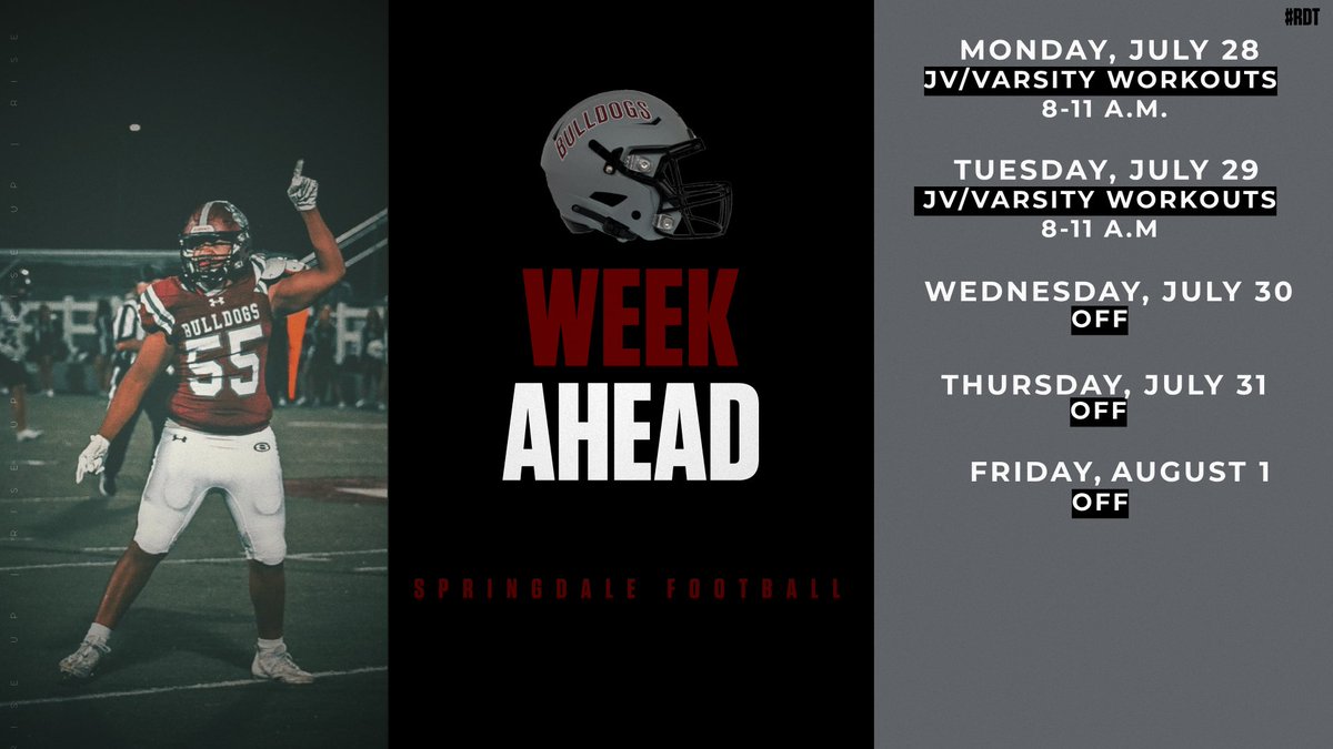 RedDogFootball's tweet image. Last week of summer workouts before fall camp! Let's go to work! #RDT