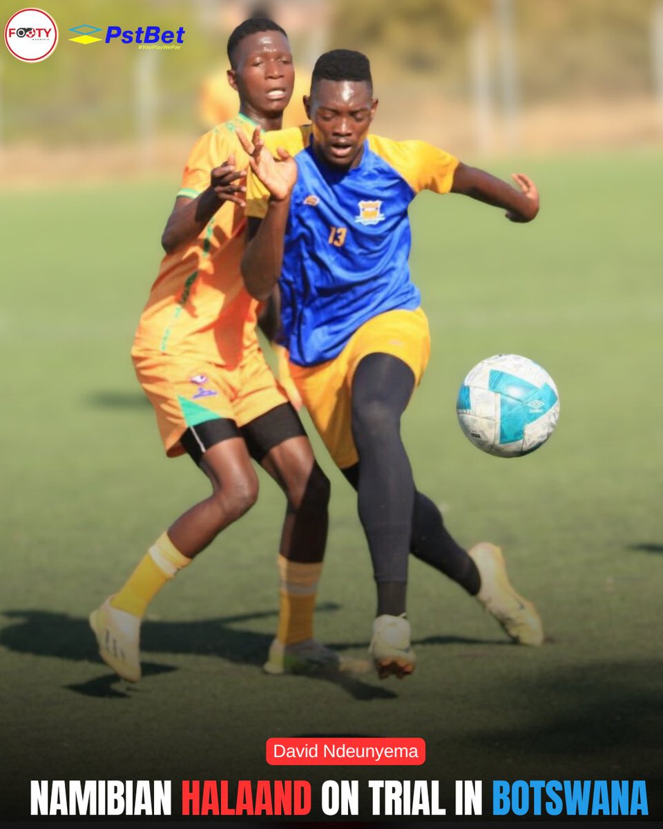 FootyNamibia's tweet image. 🚨HALAAND IN BOTSWANA!🇧🇼
Blue Waters FC striker David Ndeunyema is currently on trial at Township Rollers FC in Botswana, hoping to impress the club’s new Serbia head coach Srdan Zivojniov
He scored yesterday in friendly.
#footynamibia #halaand
