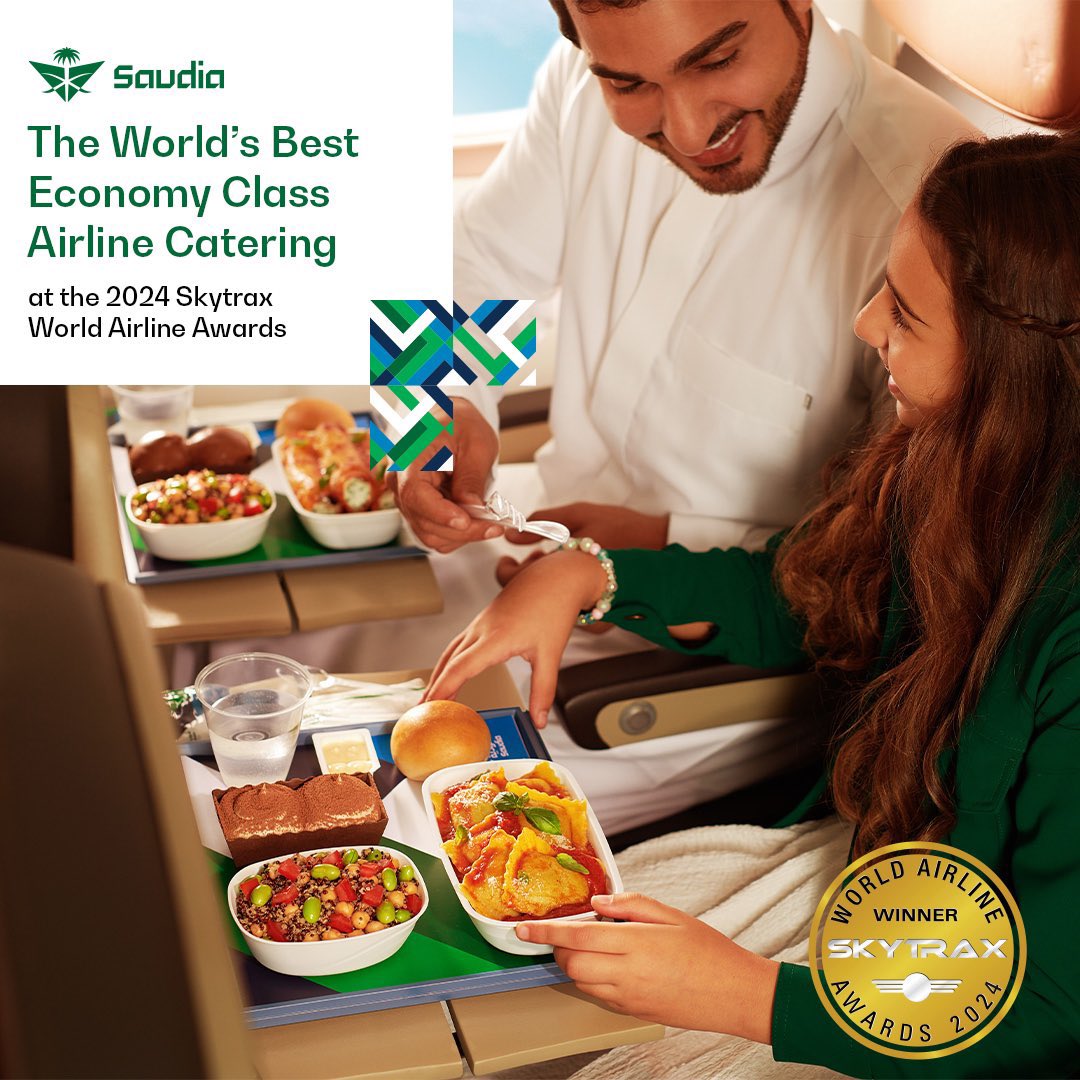emadmonshi's tweet image. #Saudia journey starts with an unforgettable taste😋

It has been recognized as the Best Economy Class Catering “Guest Class“ in the #Skytrax World Airline Awards 2024🥇

#ThisIsHowWeFly