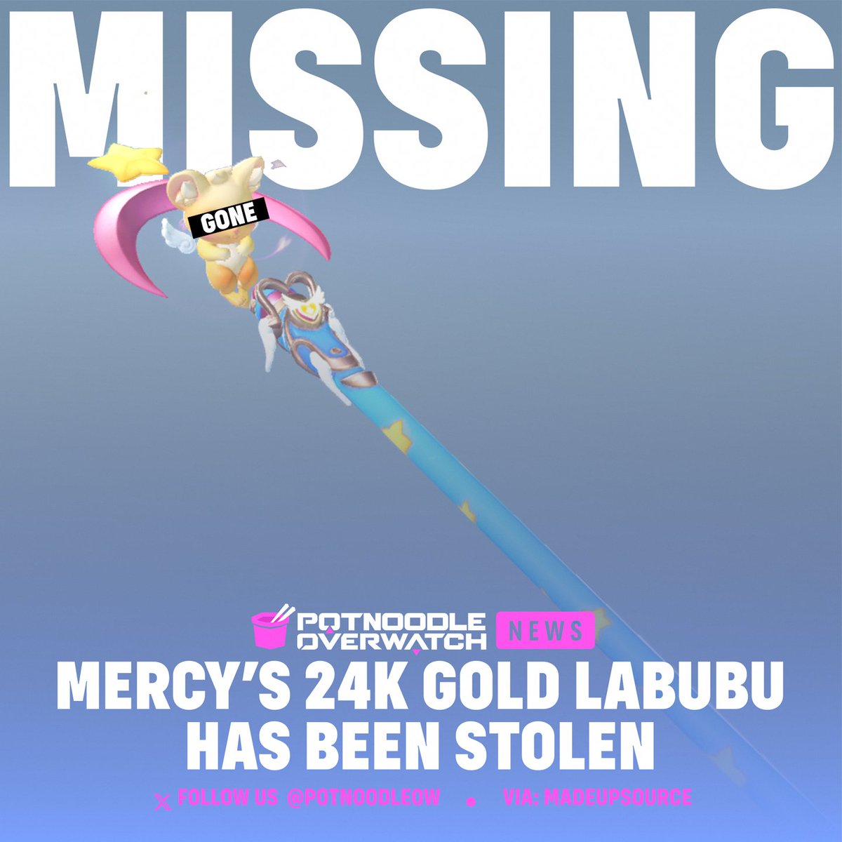 PotNoodleOW's tweet image. Mercy from #Overwatch announced today that her one and only 24k gold Labubu™ has been stolen 🚨

If you have any information on the location of the missing Labubu please share below 🗣️