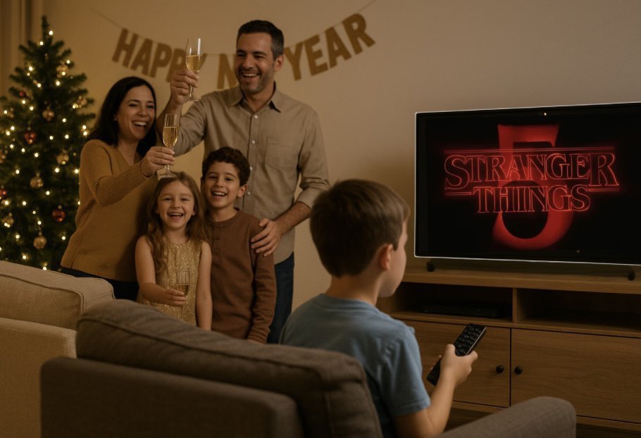 All of us on New Year’s Eve 👀 #StrangerThings5