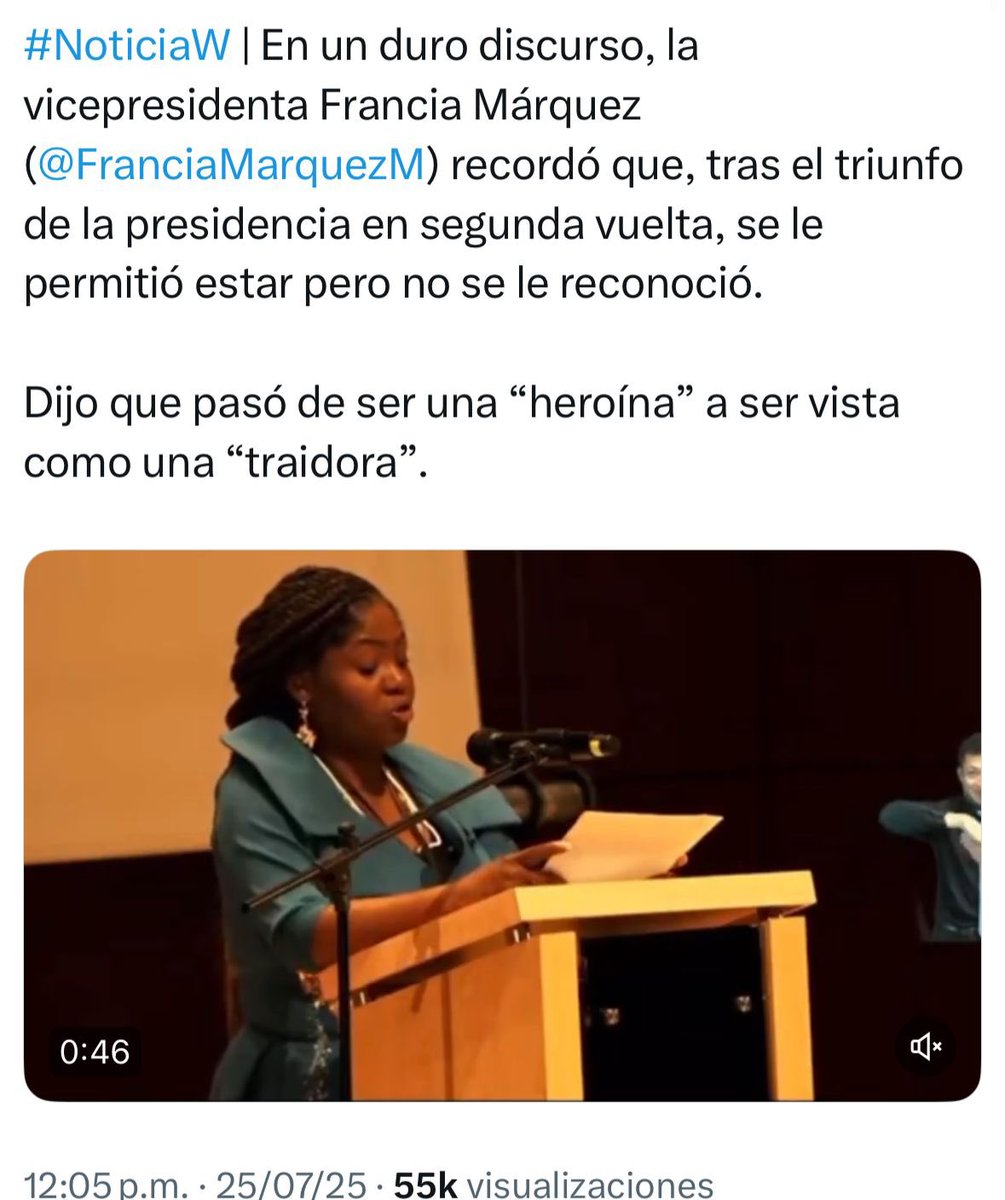 MariaFdaCabal's tweet image. Francia debe reconocer que no es víctima sino cómplice del régimen criminal que dejó sin salud, educación y empleo a millones de colombianos. 

¿Qué ha hecho usted por el Cauca? ¿Por el Chocó? 

Fue vicepresidente y Ministra de la Igualdad ¿y el resultado?