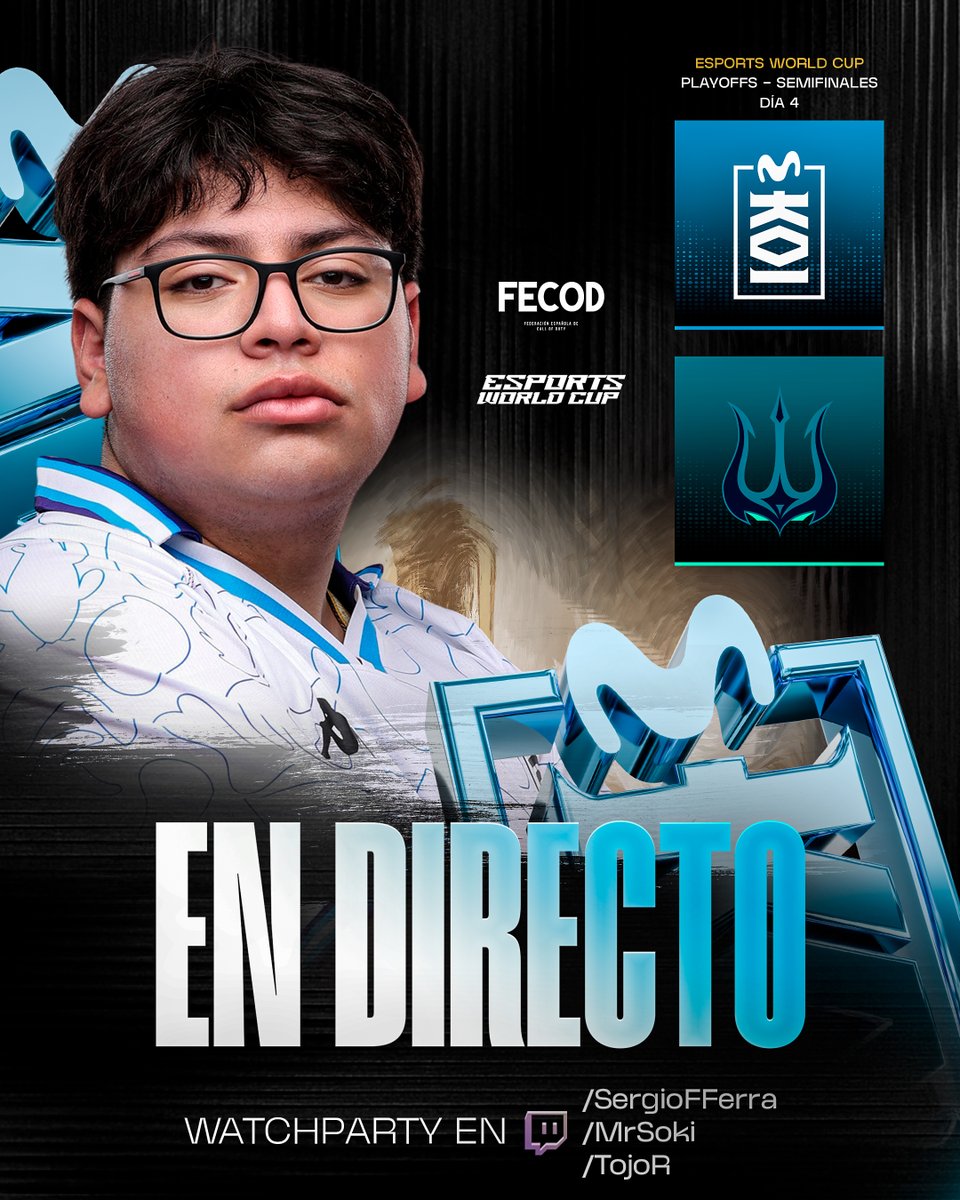 FECOD_es's tweet image. Comienza el Championship Sunday de #EWC
@MovistarKOI y @SurgeVancouver definen al primer finalista en Riyadh
Co-streamings en castellano ft. @SergioFFerra @TojoR18 @MrxSoki @NachoCoD7 ⬇️
twitch.tv/sergiofferra
twitch.tv/tojor
twitch.tv/mrsoki