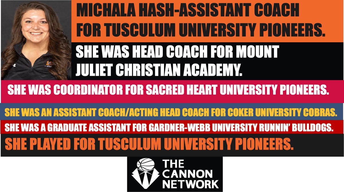 Cannon_Network's tweet image. Today's @Cannon_Network coach of the day on women's side is @CoachHash_ @TusculumWBB. She played for Pioneers, has had a variety of coaching roles and is now Pioneers assistant coach. thecannonnetwork.com #basketball #TheCannonNetwork